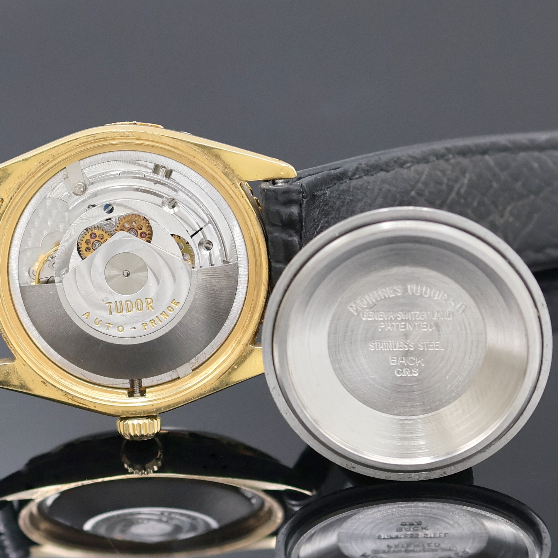 Detail f: TUDOR Armbanduhr Oyster Prince Rose, Automatik, Schweiz 1960er Jahre, verg. Geh., Edelstahlboden und Rolex-Krone verschr., Lünette nachtr. mit Gold ...
