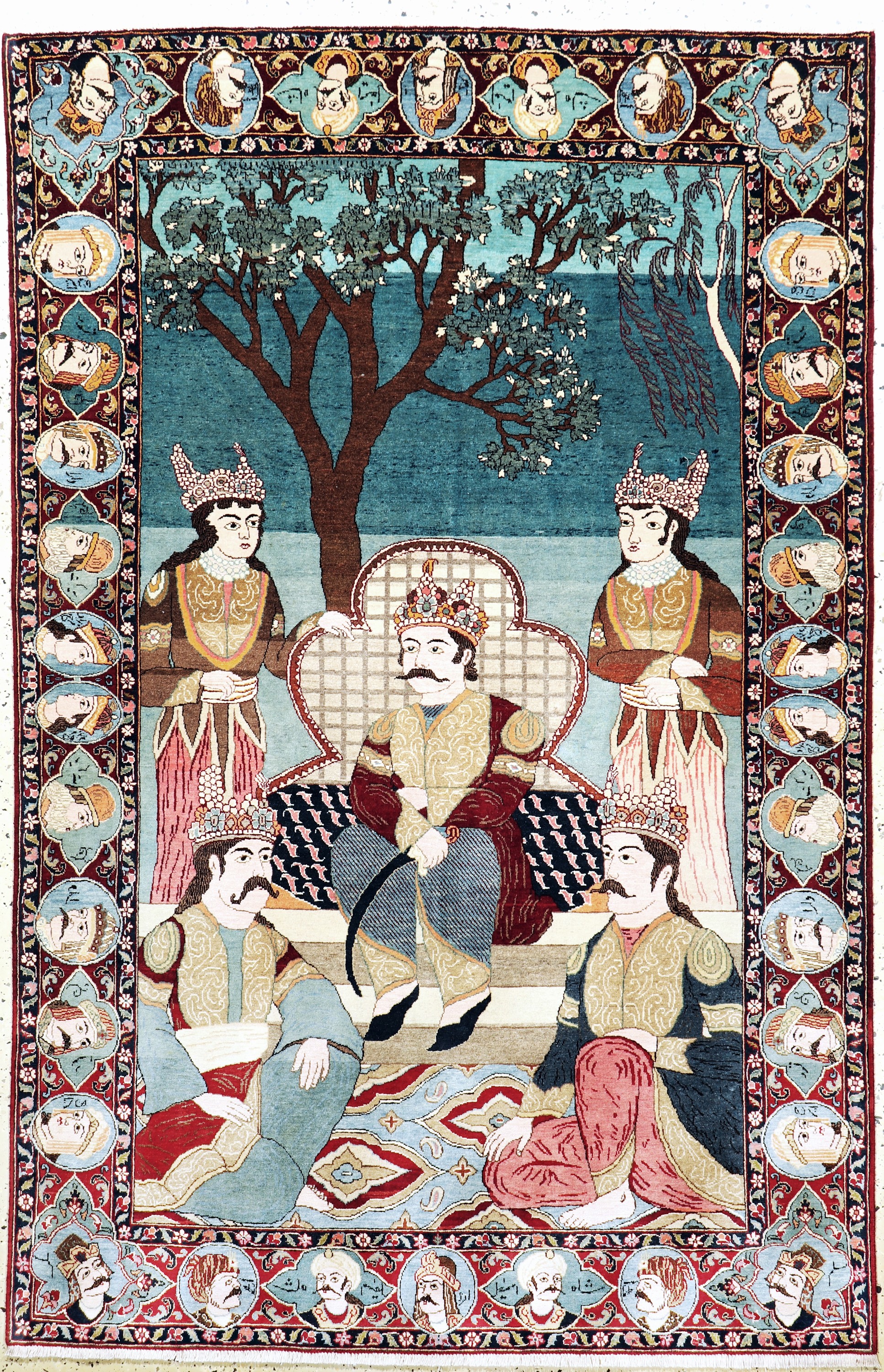 Keschan fein alt, Persien, Anfang 20.Jhd, Wolle auf Baumwolle, ca. 205 x 137 cm, EHZ: 1-2, (fachkundig gereinigt).