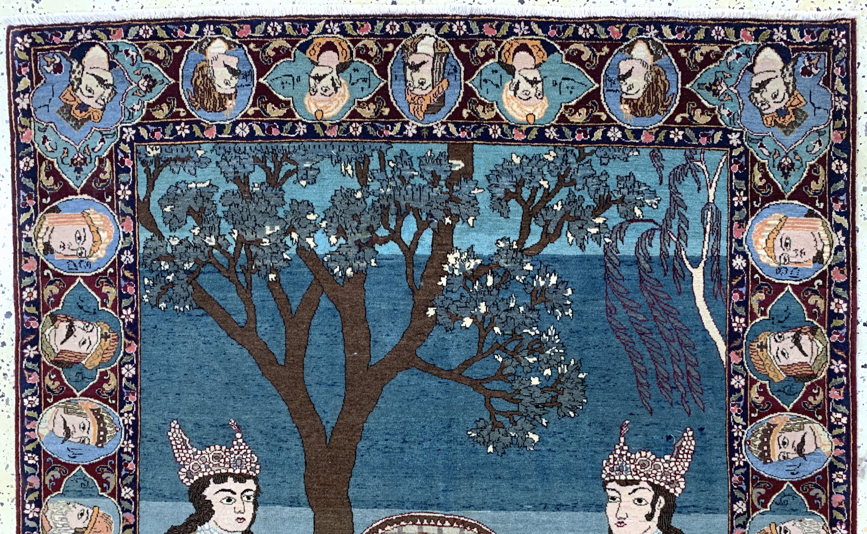 Detail a: Keschan fein alt, Persien, Anfang 20.Jhd, Wolle auf Baumwolle, ca. 205 x 137 cm, EHZ: 1-2, (fachkundig gereinigt).