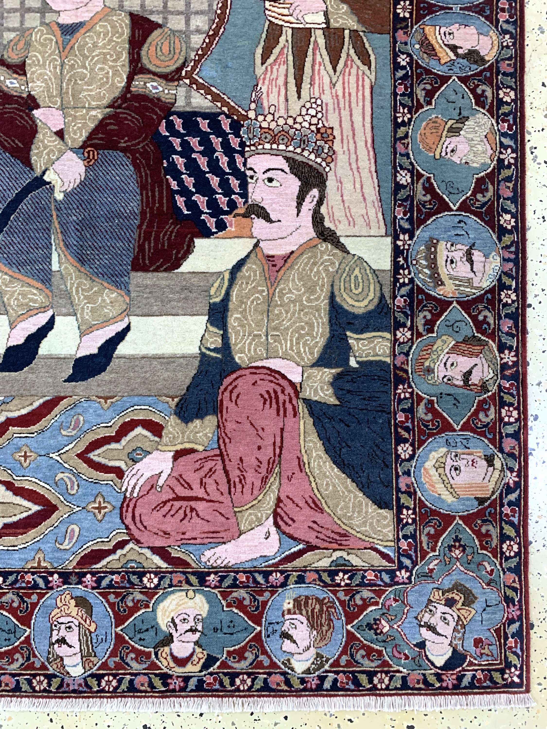 Detail b: Keschan fein alt, Persien, Anfang 20.Jhd, Wolle auf Baumwolle, ca. 205 x 137 cm, EHZ: 1-2, (fachkundig gereinigt).