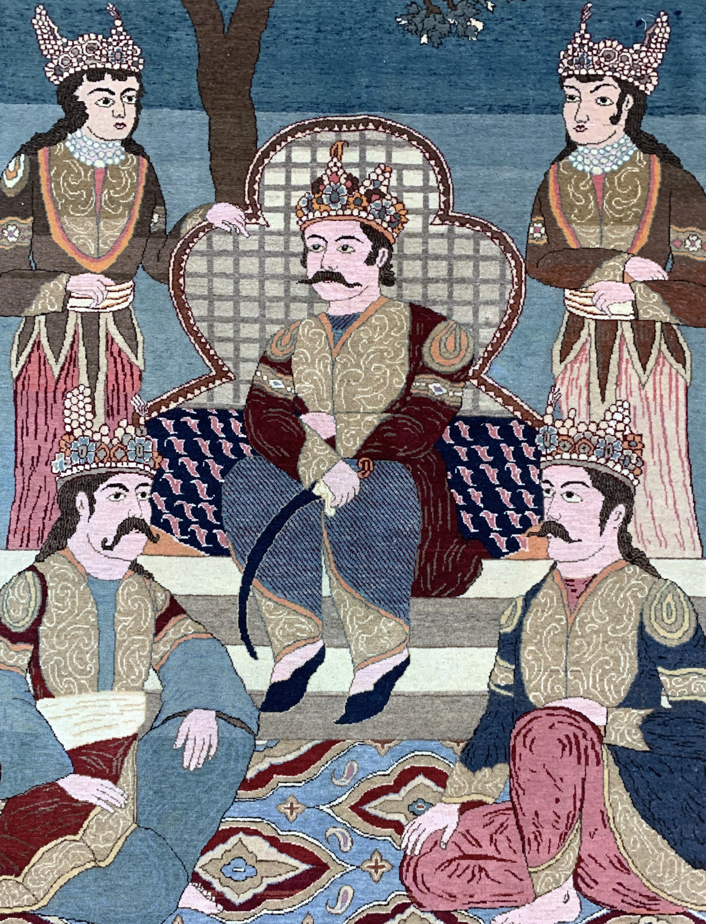 Detail d: Keschan fein alt, Persien, Anfang 20.Jhd, Wolle auf Baumwolle, ca. 205 x 137 cm, EHZ: 1-2, (fachkundig gereinigt).