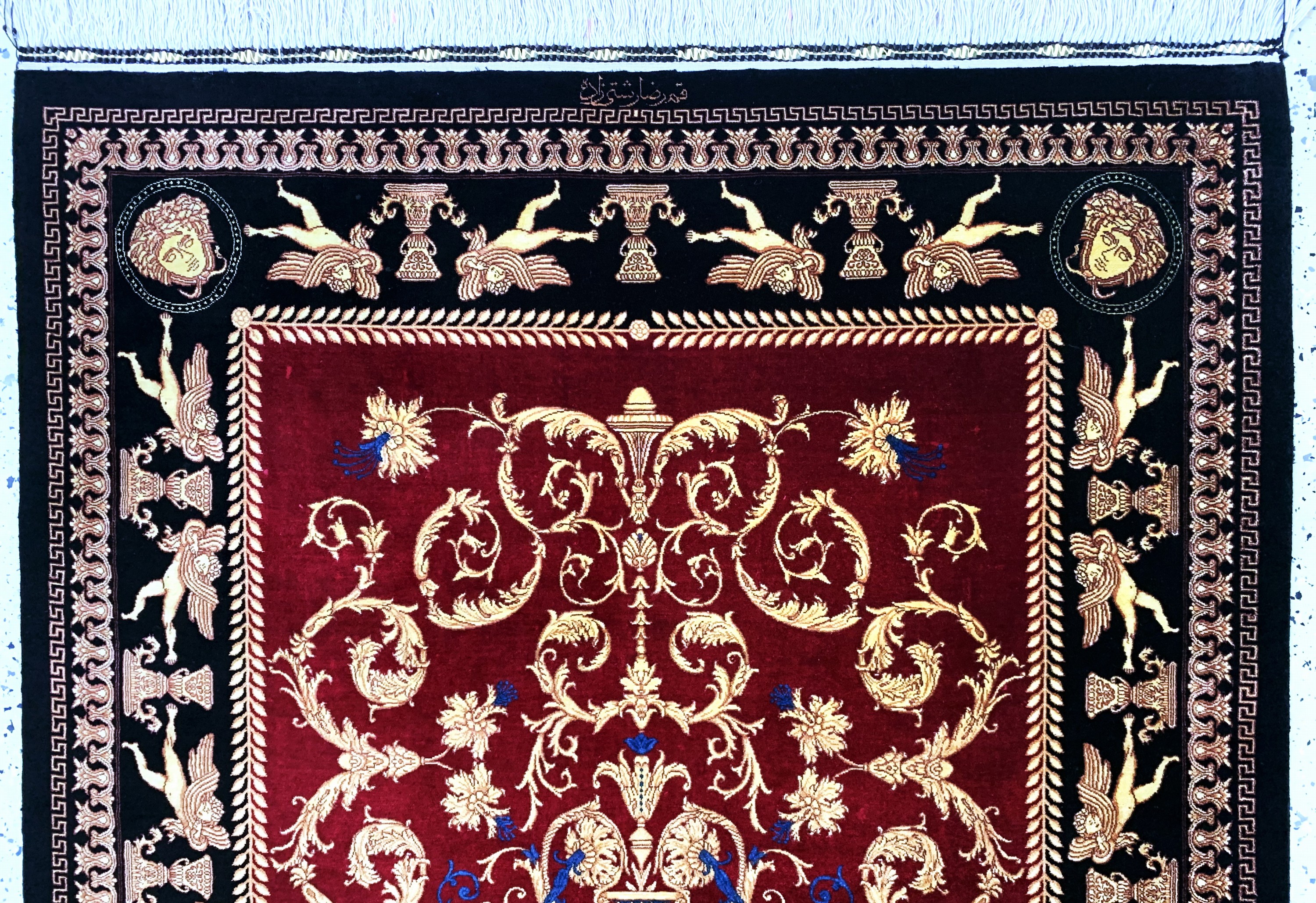 Detail a: Ghom Seide fein Persien, signiert"Rashtizadeh", Ende 20.Jhd, reine Naturseide, ca. 160 x 103 cm, ca. 1,0 Mio. Kn/qm, EHZ:(nahezu ...