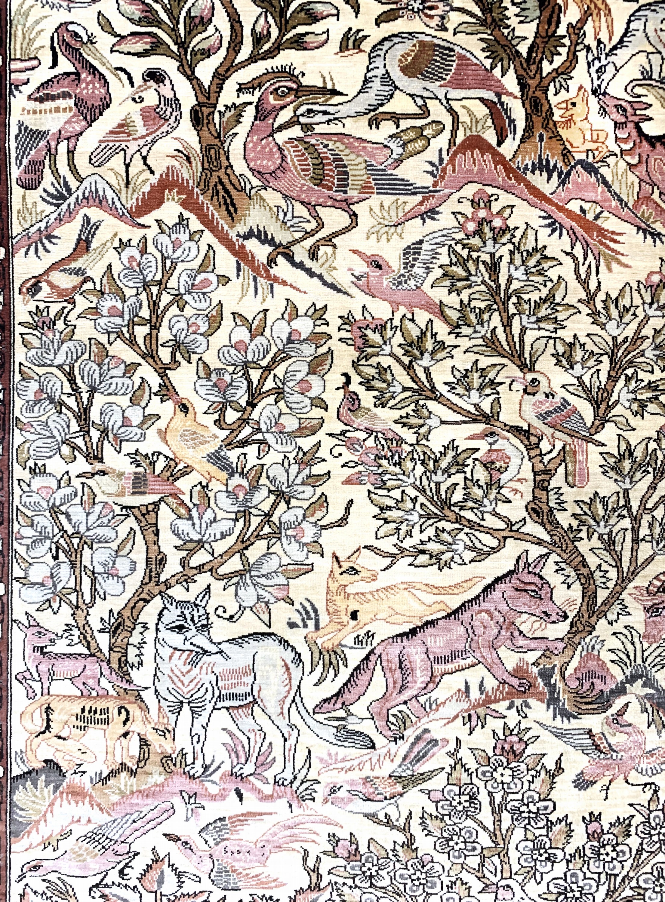 Detail f: Hereke Seide fein signiert, Türkei, Mitte 20.Jhd, reine Naturseide, ca. 140 x 102 cm, ca. 1,0 Mio. Kn/qm, EHZ: 1-2