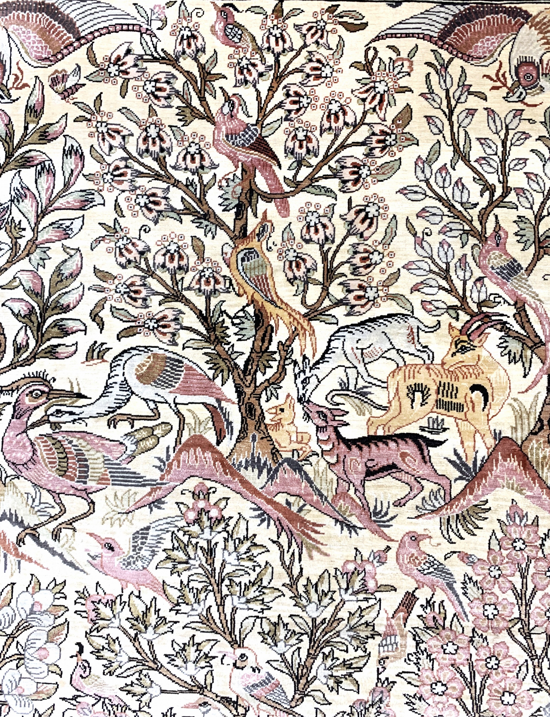 Detail g: Hereke Seide fein signiert, Türkei, Mitte 20.Jhd, reine Naturseide, ca. 140 x 102 cm, ca. 1,0 Mio. Kn/qm, EHZ: 1-2