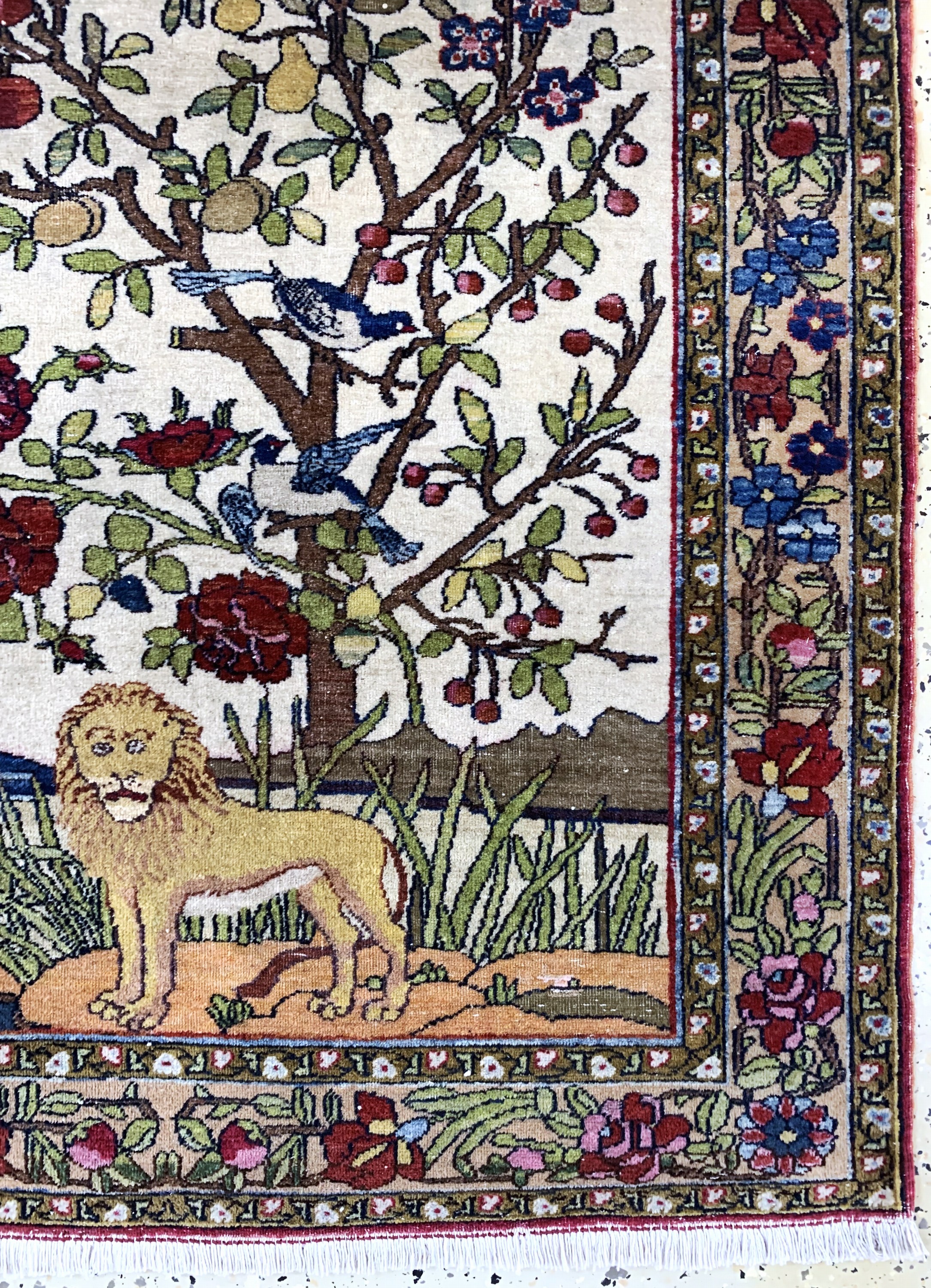 Detail b: Esfahan antik, Persien, um 1900, Wolle auf Baumwolle, ca. 120 x 103 cm, EHZ: 2-3
