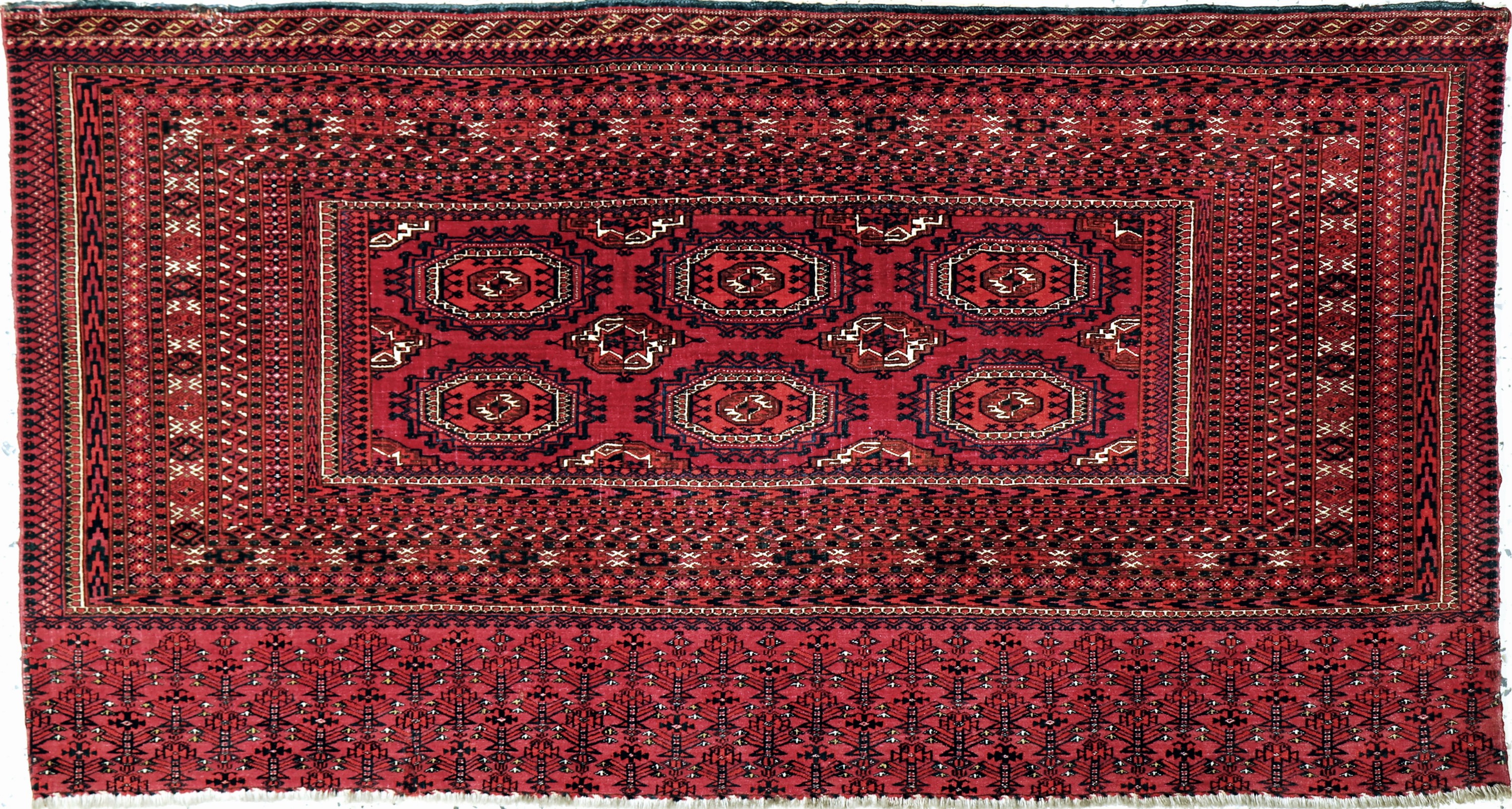 Tekke Tschowal antik, Turkmenistan, um 1900, Wolle auf Wolle, ca. 150 x 80 cm, EHZ: 3-4