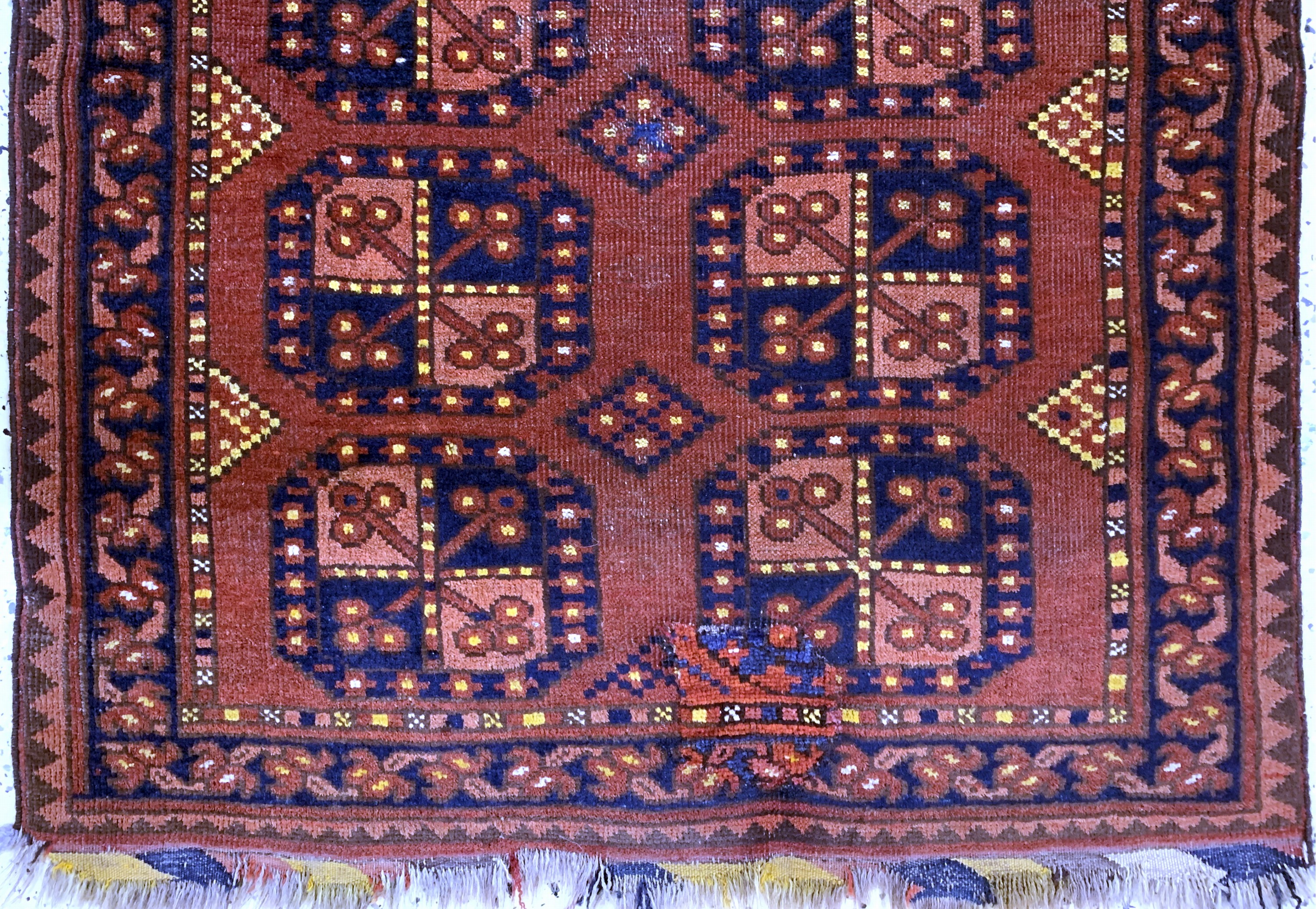 Detail b: 2 antike"Herdteppiche", Turkmenistan, 19.Jhd, Wolle auf Wolle, ca. 130 x 93 cm, EHZ:3