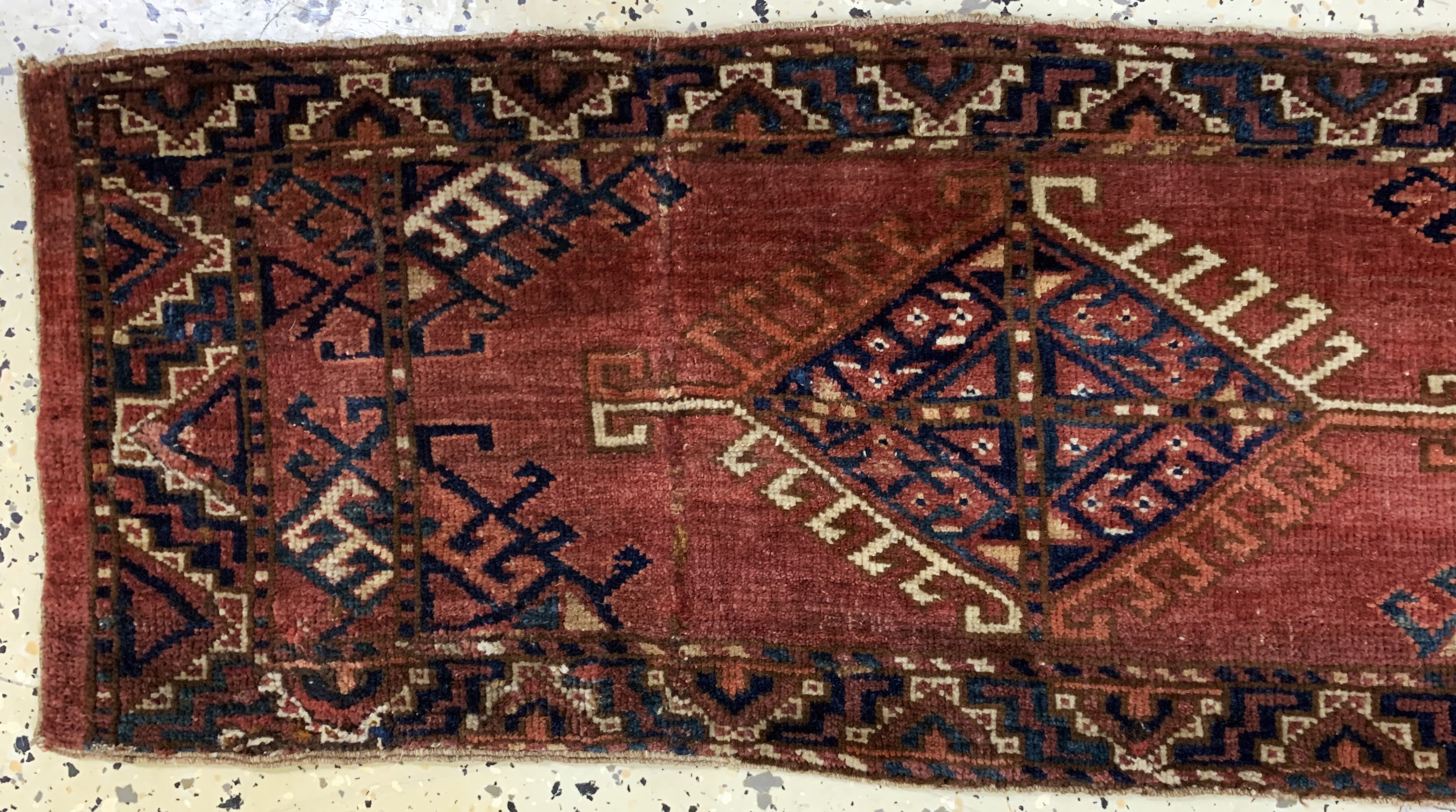 Detail d: 3 Lots Torba antik, Turkmenistan, 19.Jhd, Wolle auf Wolle, ca. 155 x 40 cm, EHZ: 3-4
