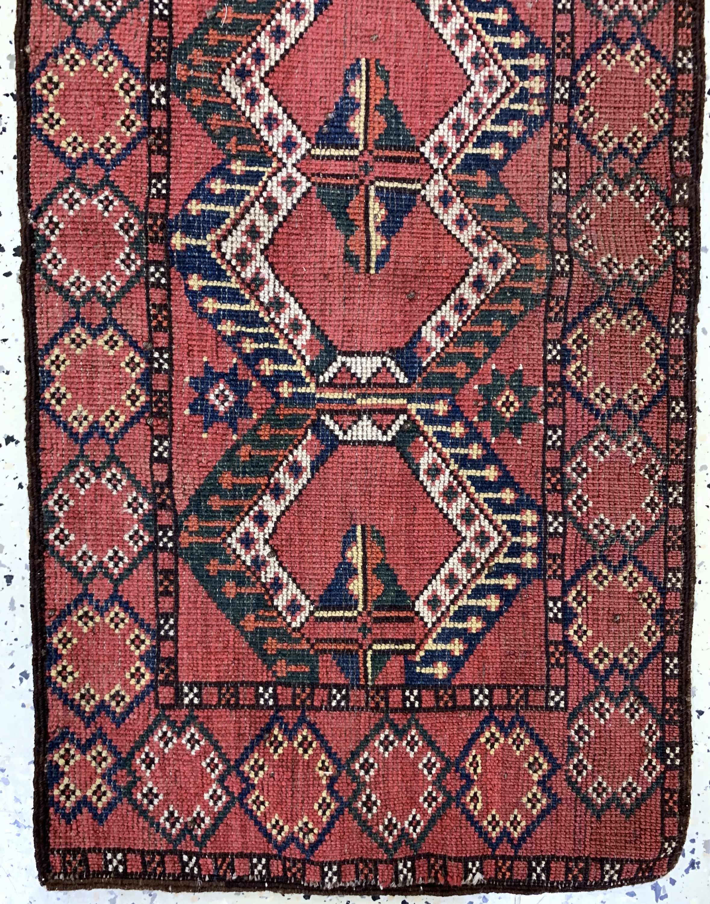 Detail h: 3 Lots Beschir antik, Turkmenistan, 19.Jhd,Wolle auf Wolle, ca. 100 x 50 cm, EHZ: 3-4