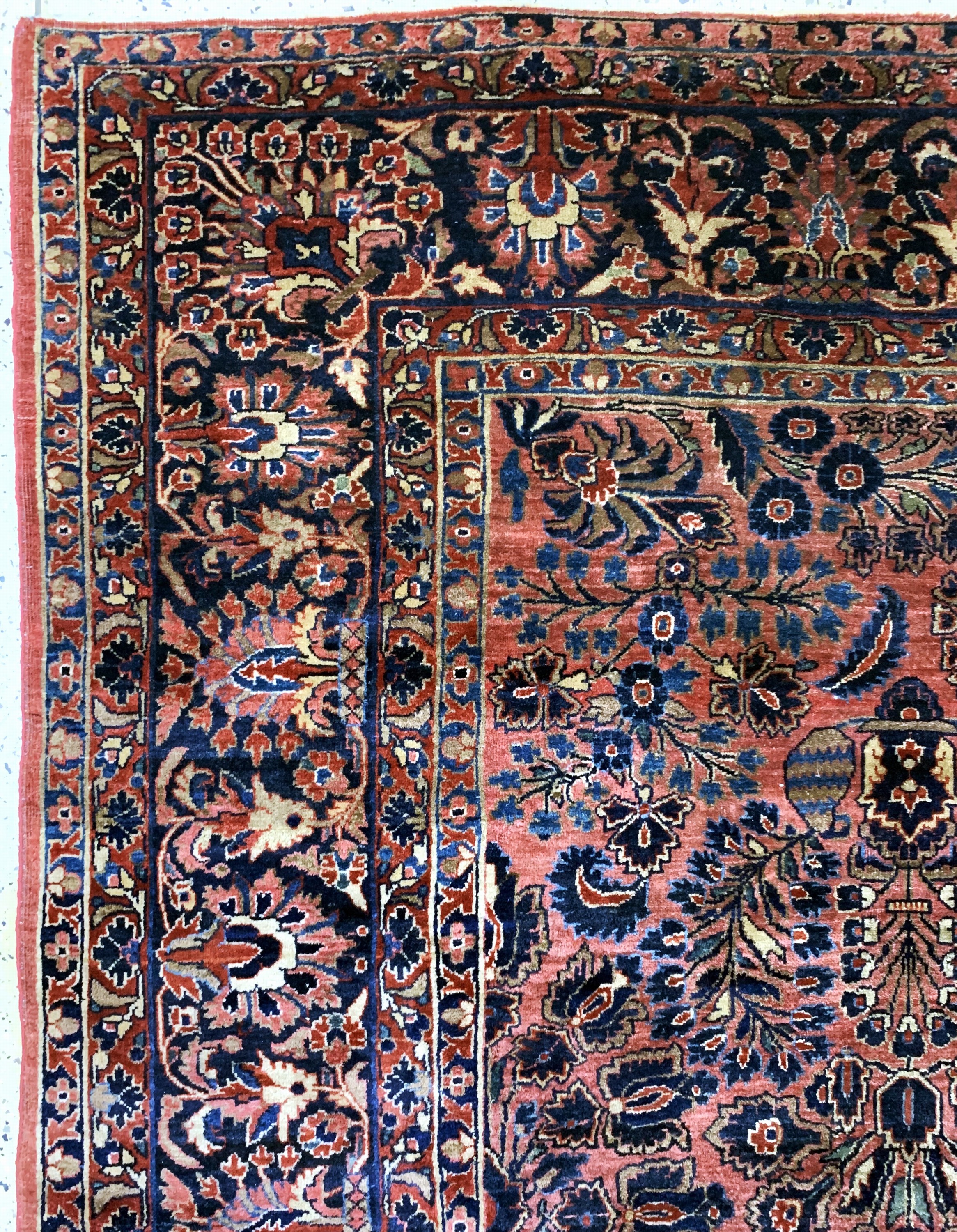 Detail d: Us Re-Import Sarogh, Persien, um 1900, Wolle auf Baumwolle, ca. 355 x 275 cm, EHZ: 3
