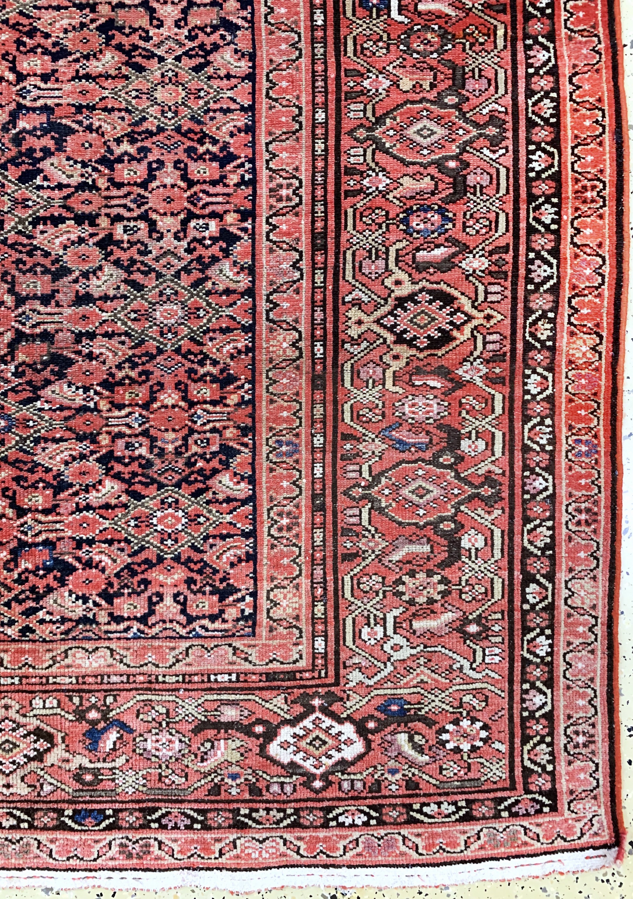 Detail a: Malayer antik, Persien, um 1900, Wolle auf Baumwolle, ca. 334 x 156 cm, verkürzt, EHZ: 3