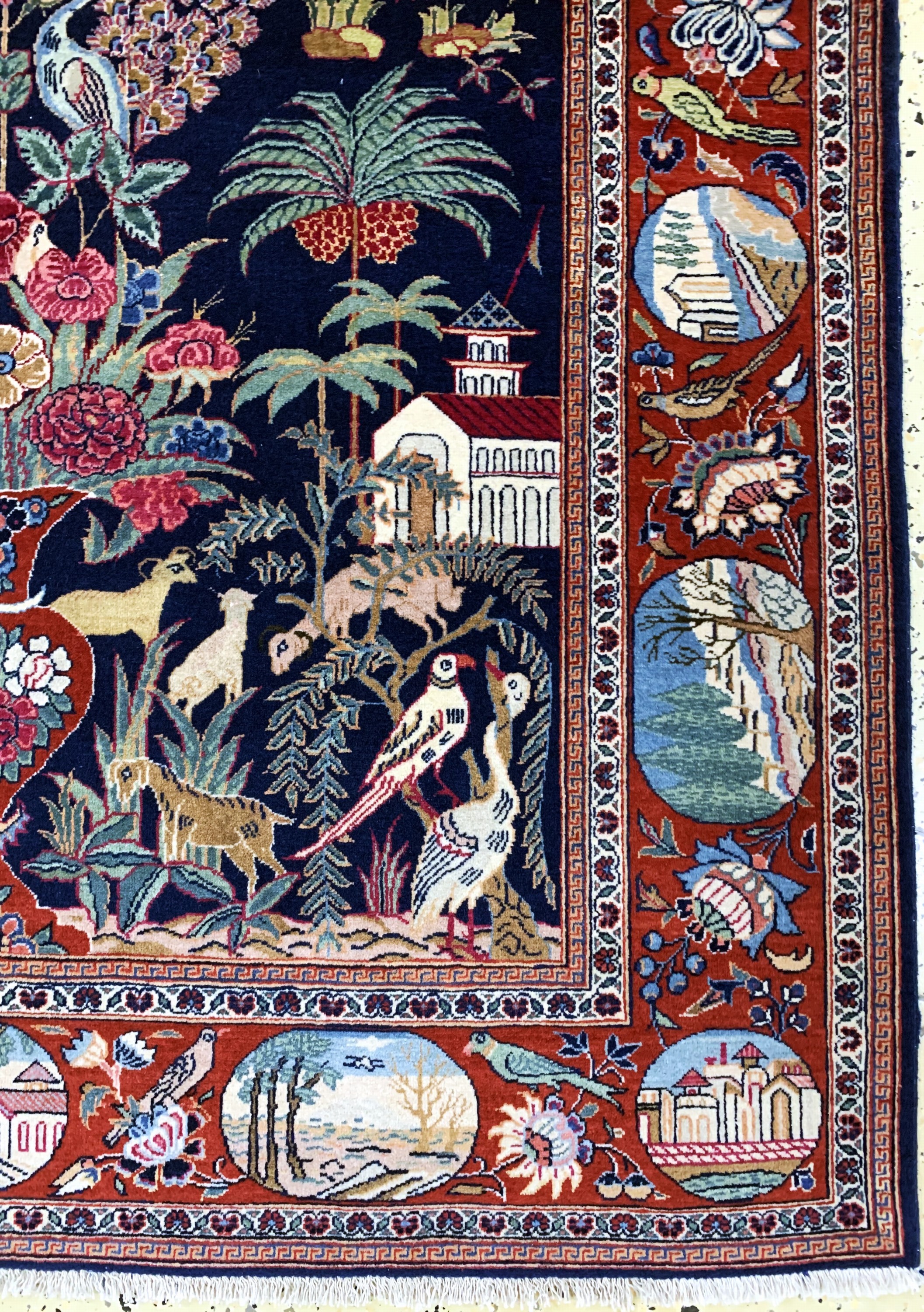 Detail b: Keschan fein alt, Persien, Anfang 20.Jhd, Korkwolle auf Baumwolle, ca. 202 x 132 cm, EHZ: 2