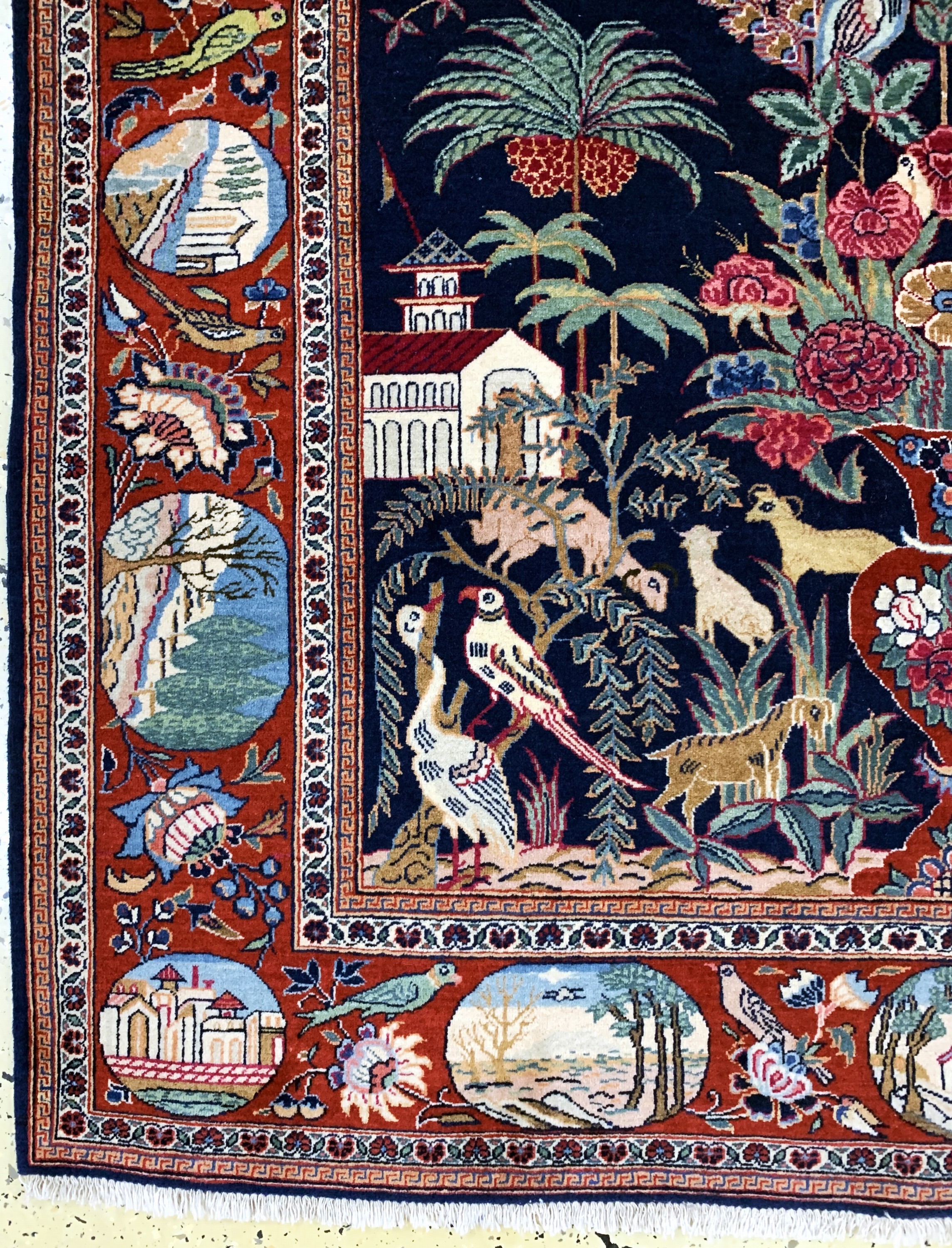 Detail c: Keschan fein alt, Persien, Anfang 20.Jhd, Korkwolle auf Baumwolle, ca. 202 x 132 cm, EHZ: 2