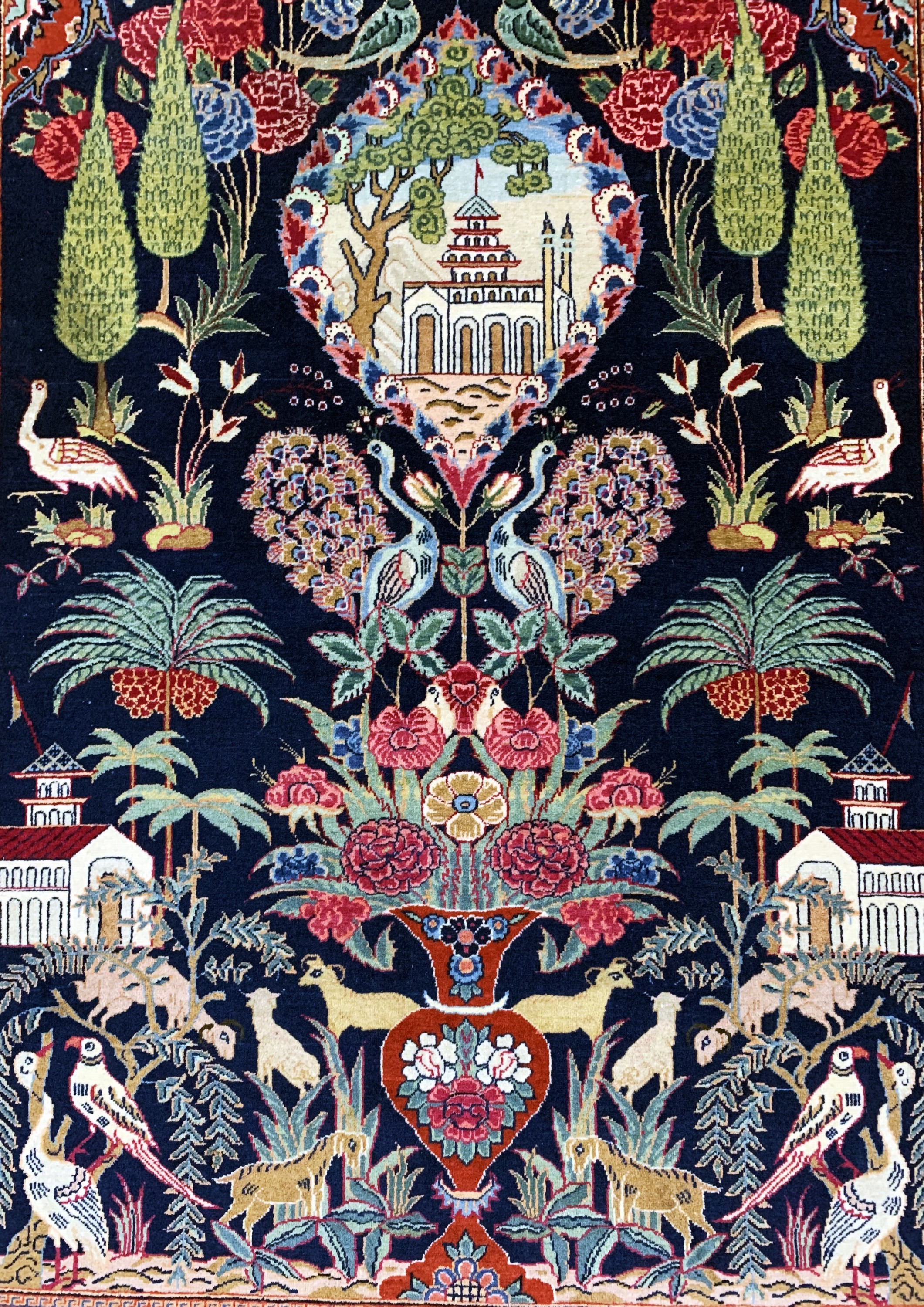 Detail d: Keschan fein alt, Persien, Anfang 20.Jhd, Korkwolle auf Baumwolle, ca. 202 x 132 cm, EHZ: 2