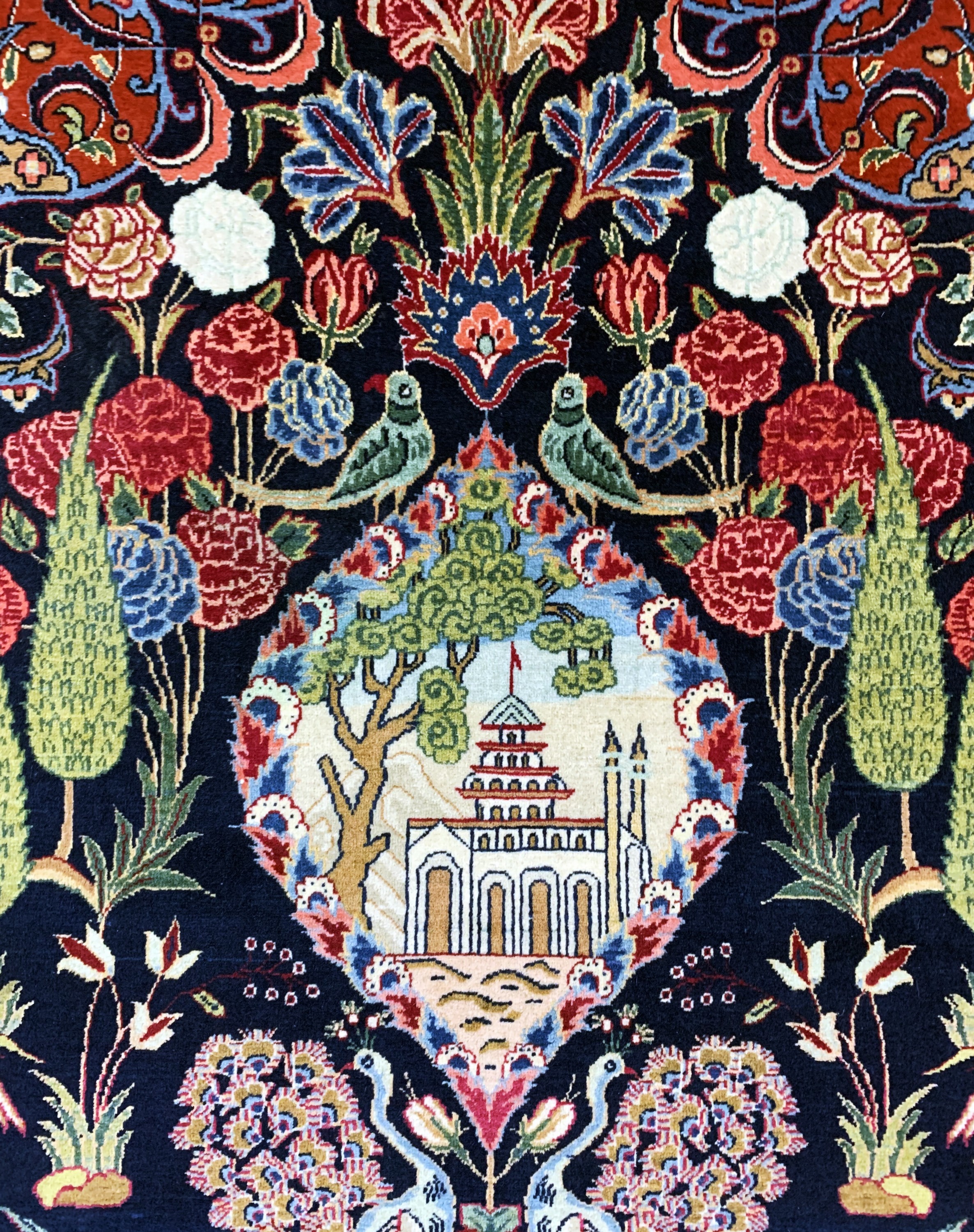 Detail e: Keschan fein alt, Persien, Anfang 20.Jhd, Korkwolle auf Baumwolle, ca. 202 x 132 cm, EHZ: 2