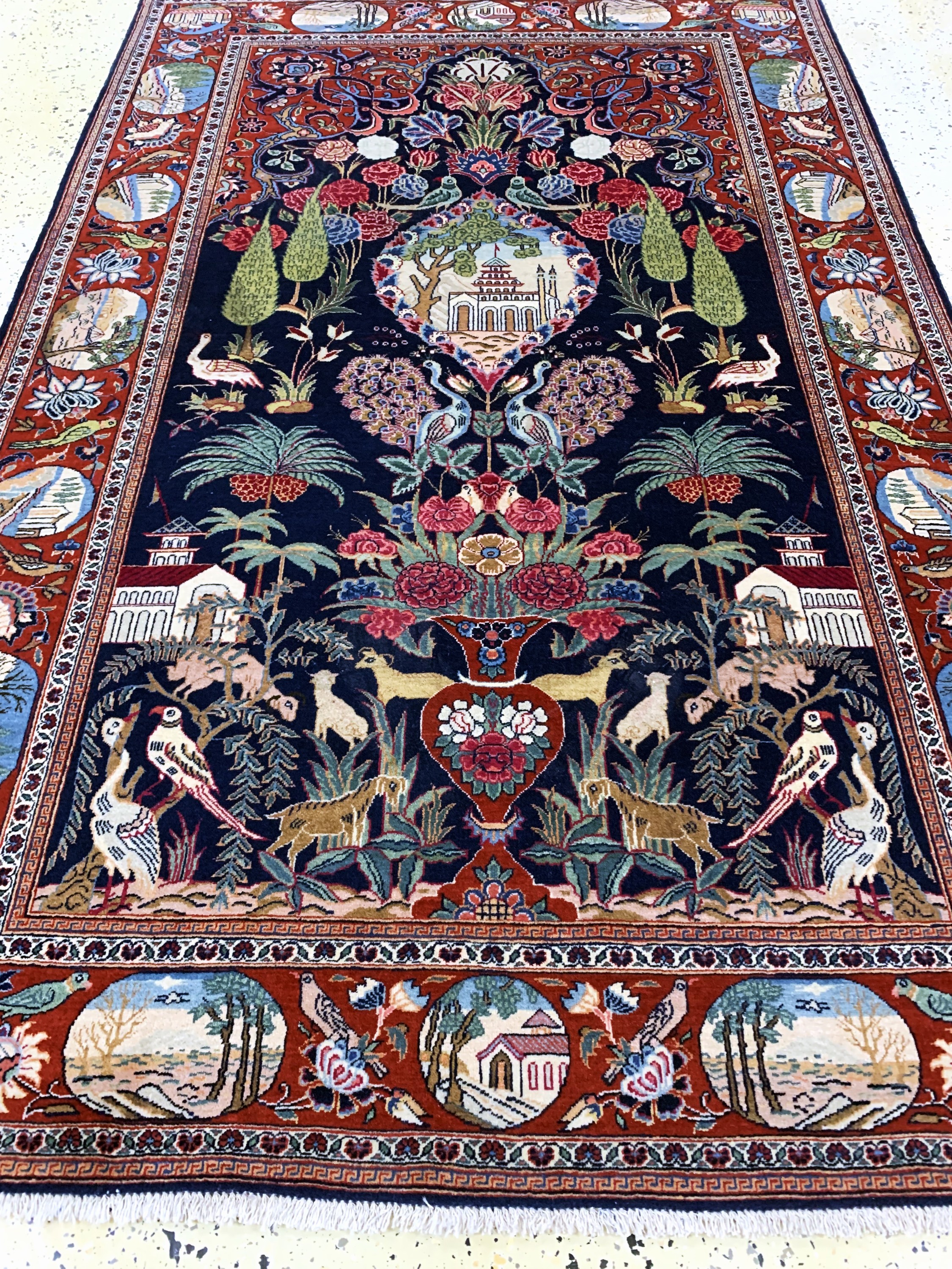 Detail f: Keschan fein alt, Persien, Anfang 20.Jhd, Korkwolle auf Baumwolle, ca. 202 x 132 cm, EHZ: 2