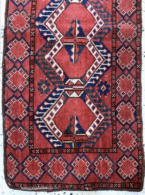 26943469f - 3 Lots Beschir antik, Turkmenistan, 19.Jhd,Wolle auf Wolle, ca. 100 x 50 cm, EHZ: 3-4