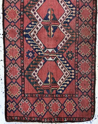 26943469h - 3 Lots Beschir antik, Turkmenistan, 19.Jhd,Wolle auf Wolle, ca. 100 x 50 cm, EHZ: 3-4