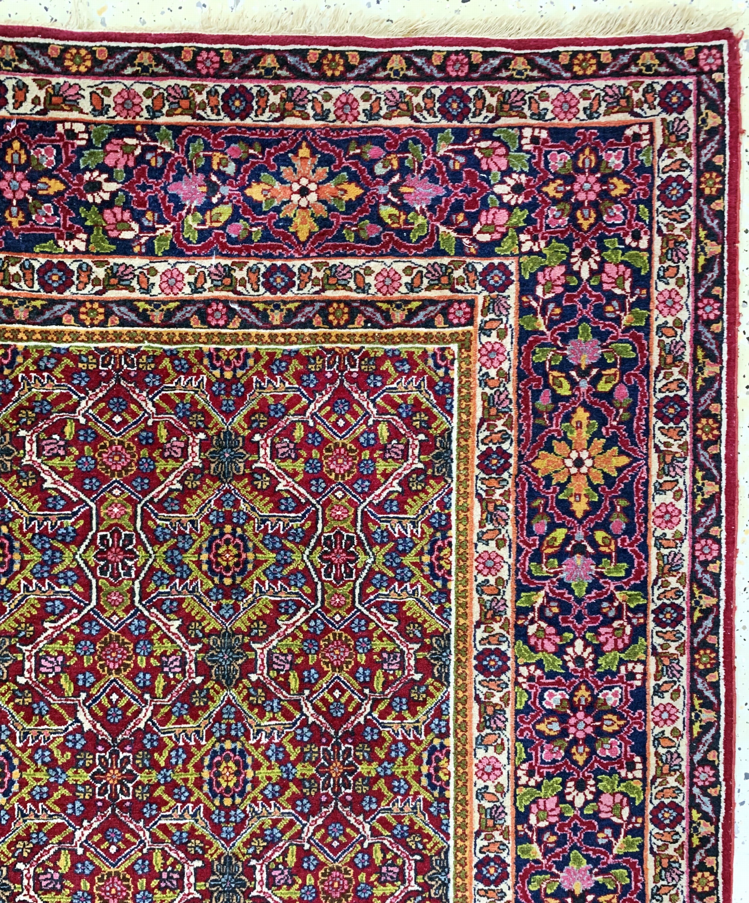 Detail e: Antiker Semnan fein, Persien, um 1900, Wolle auf Baumwolle, ca. 219 x 136 cm, EHZ: 2