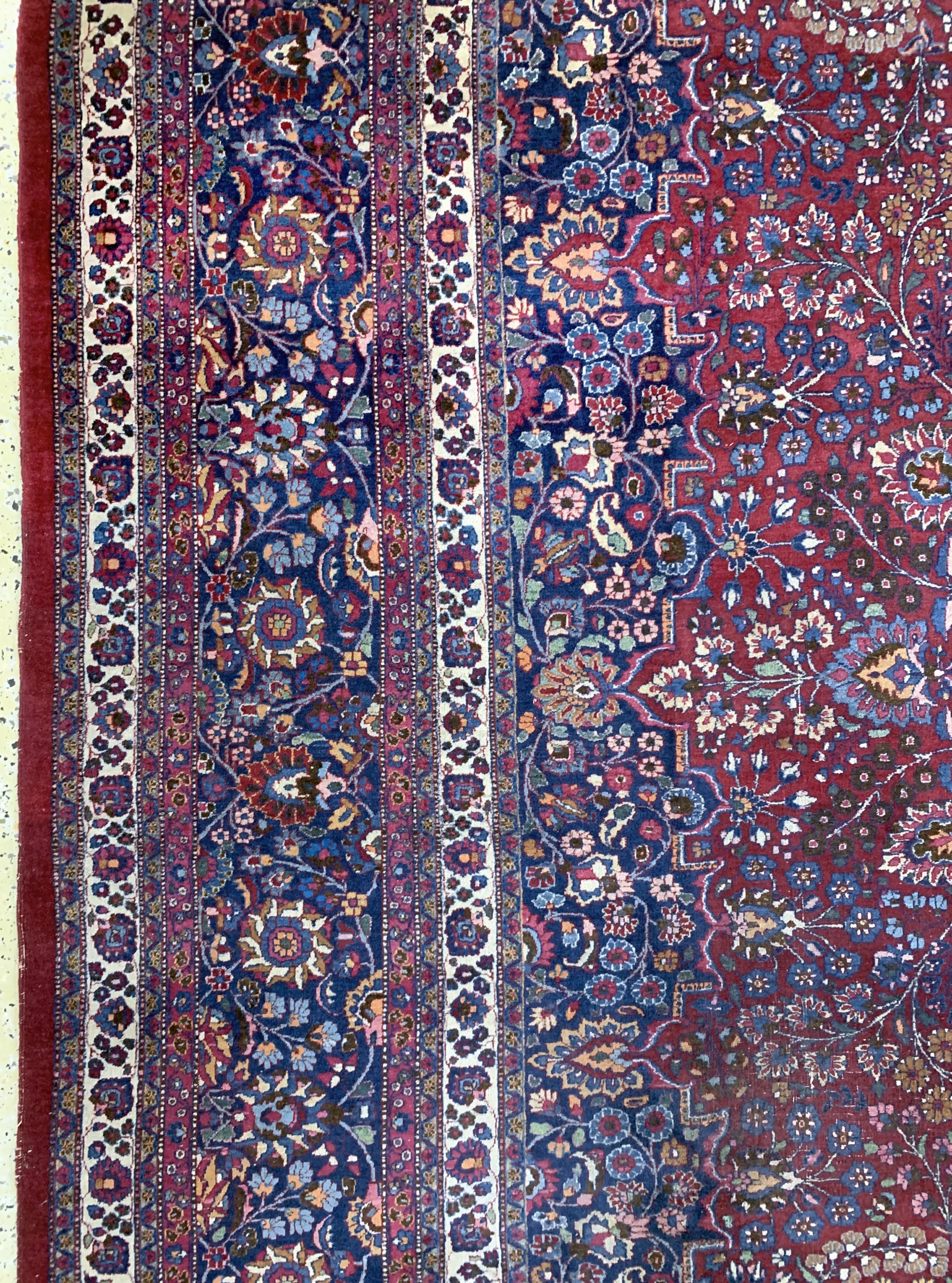 Detail d: Mesched fein alt, Persien, Anfang 20.Jhd, Wolle auf Baumwolle, ca. 390 x 310 cm, EHZ: 3