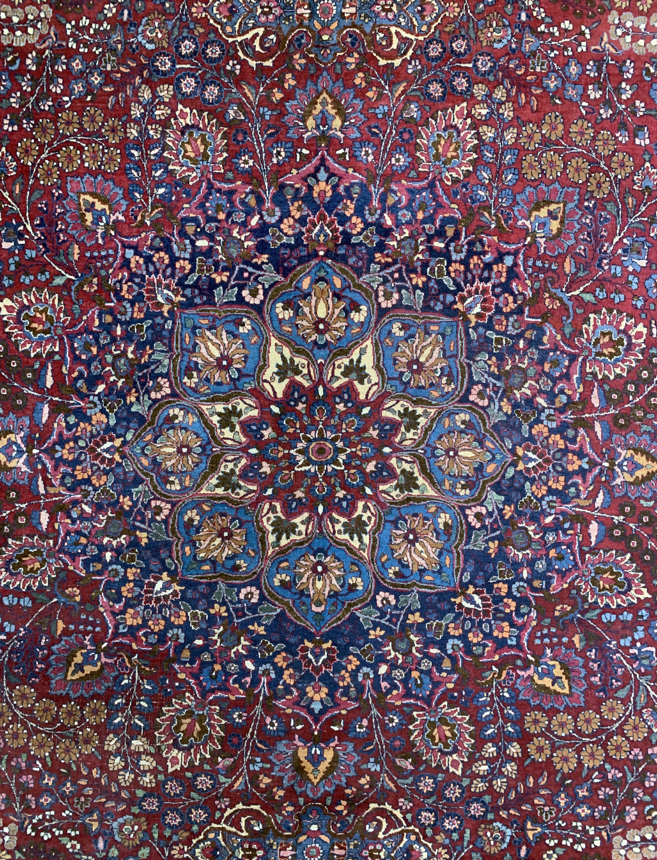 Detail e: Mesched fein alt, Persien, Anfang 20.Jhd, Wolle auf Baumwolle, ca. 390 x 310 cm, EHZ: 3