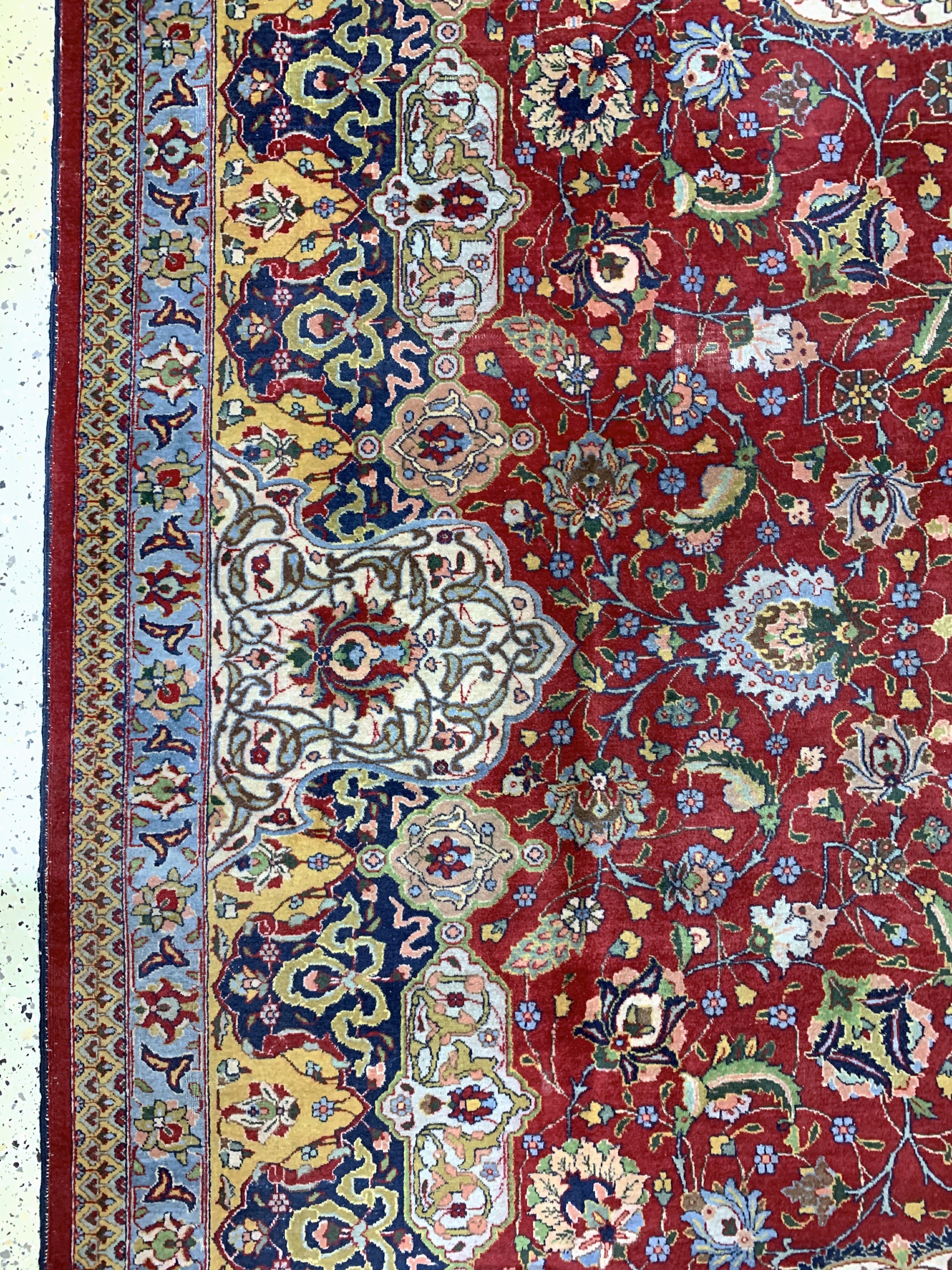 Detail d: Täbriz alt, Persien, Anfang 20.Jhd, Wolle auf Baumwolle, ca. 390 x 298 cm, EHZ: 3