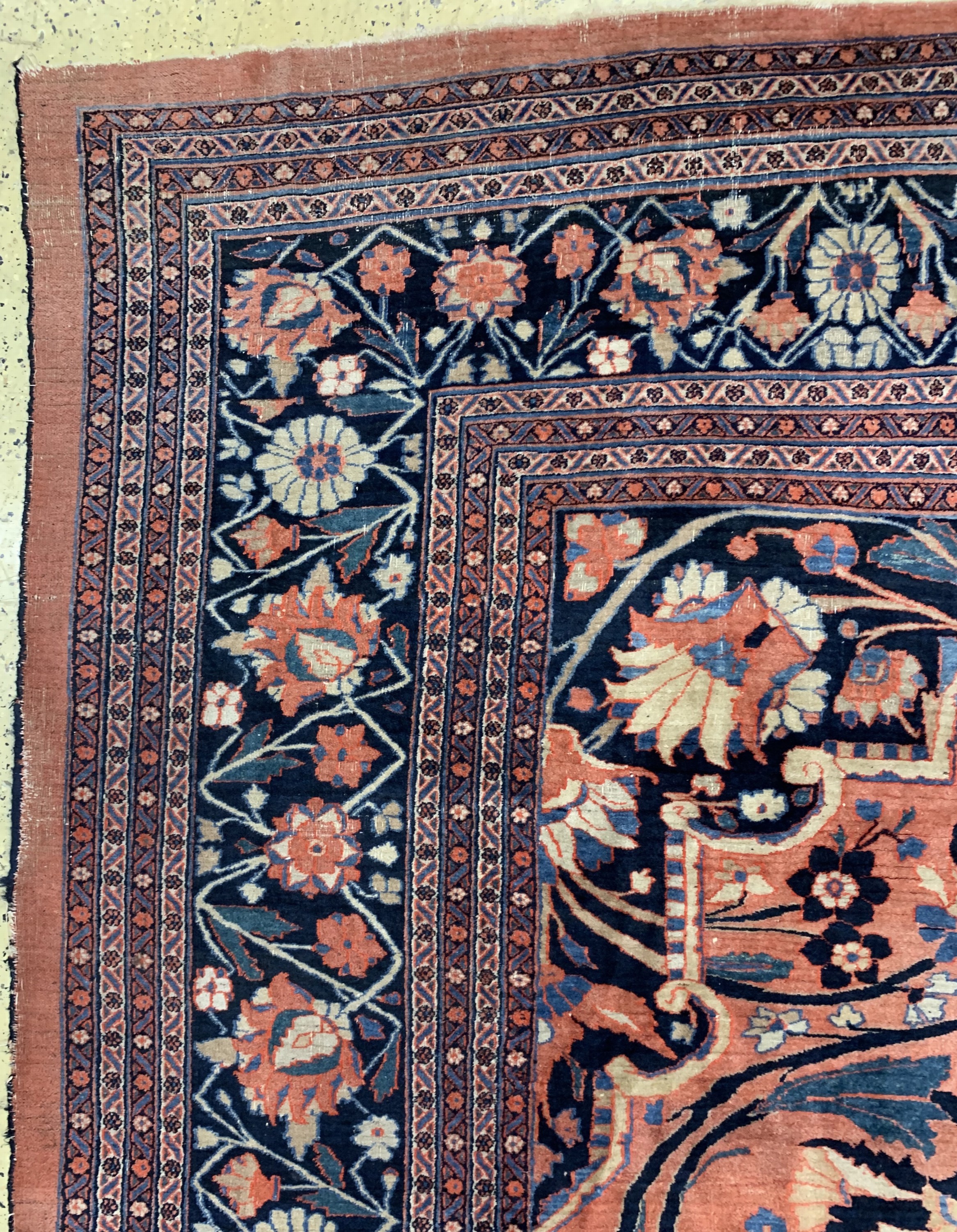 Detail e: Doroshk"Auftragsarbeit"antik, Persien, 19.Jhd, Wolle auf Baumwolle, ca. 505 x 345 cm,EHZ: 3