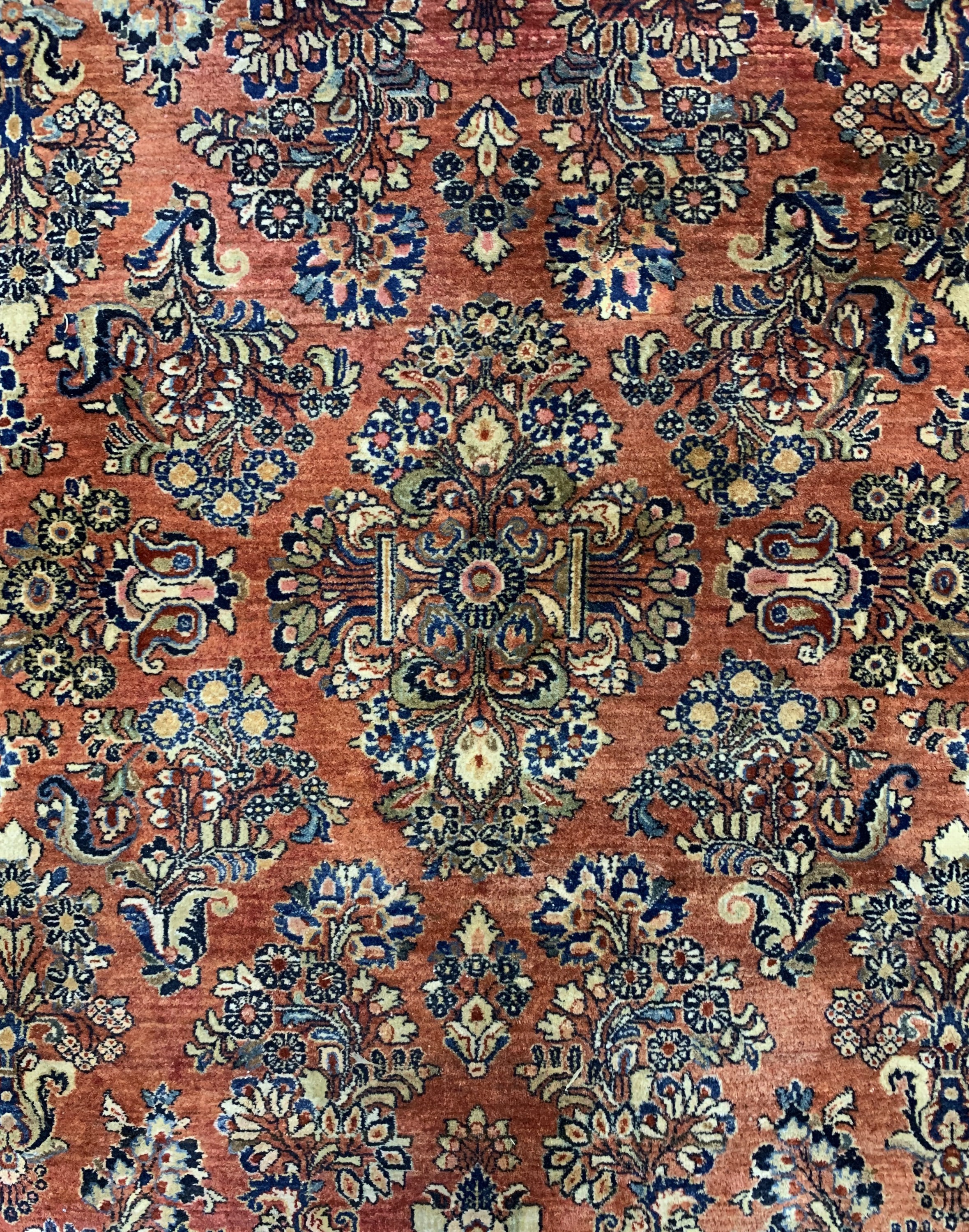 Detail c: Us Re-Import Sarogh antik, Persien, um 1900, Wolle auf Baumwolle, ca. 350 x 273 cm, EHZ: 2, (Eck leicht beschädigt).