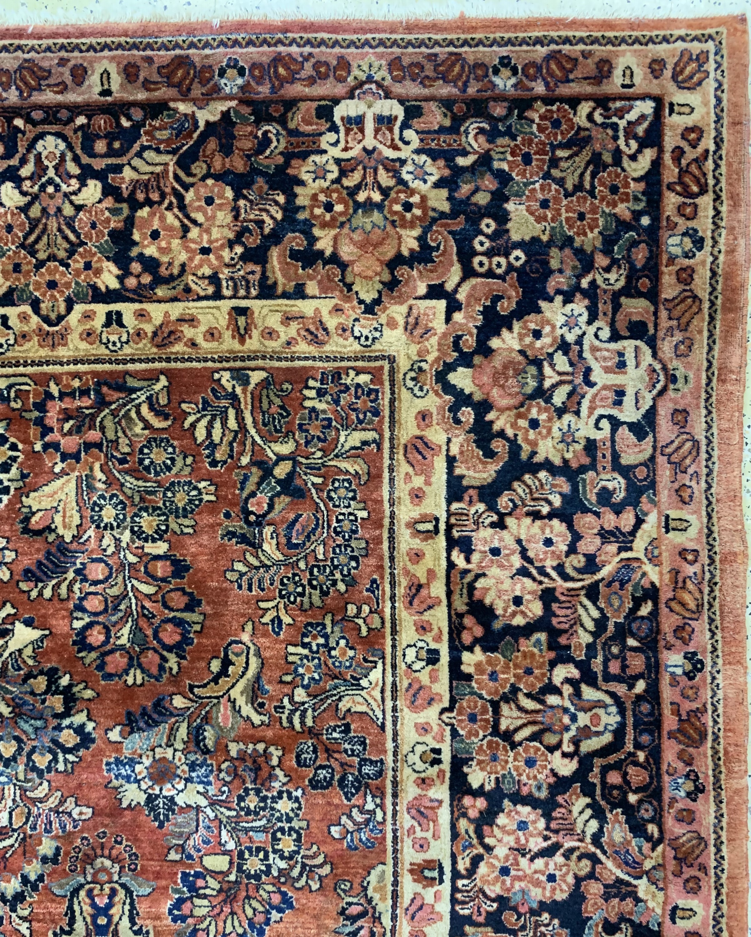 Detail f: Us Re-Import Sarogh antik, Persien, um 1900, Wolle auf Baumwolle, ca. 350 x 273 cm, EHZ: 2, (Eck leicht beschädigt).