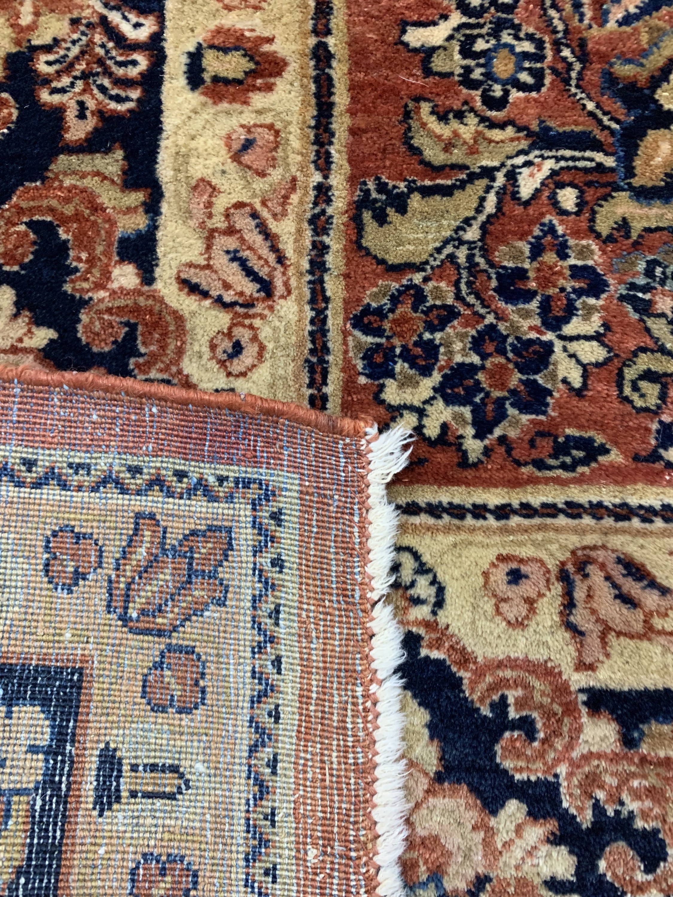 Detail h: Us Re-Import Sarogh antik, Persien, um 1900, Wolle auf Baumwolle, ca. 350 x 273 cm, EHZ: 2, (Eck leicht beschädigt).