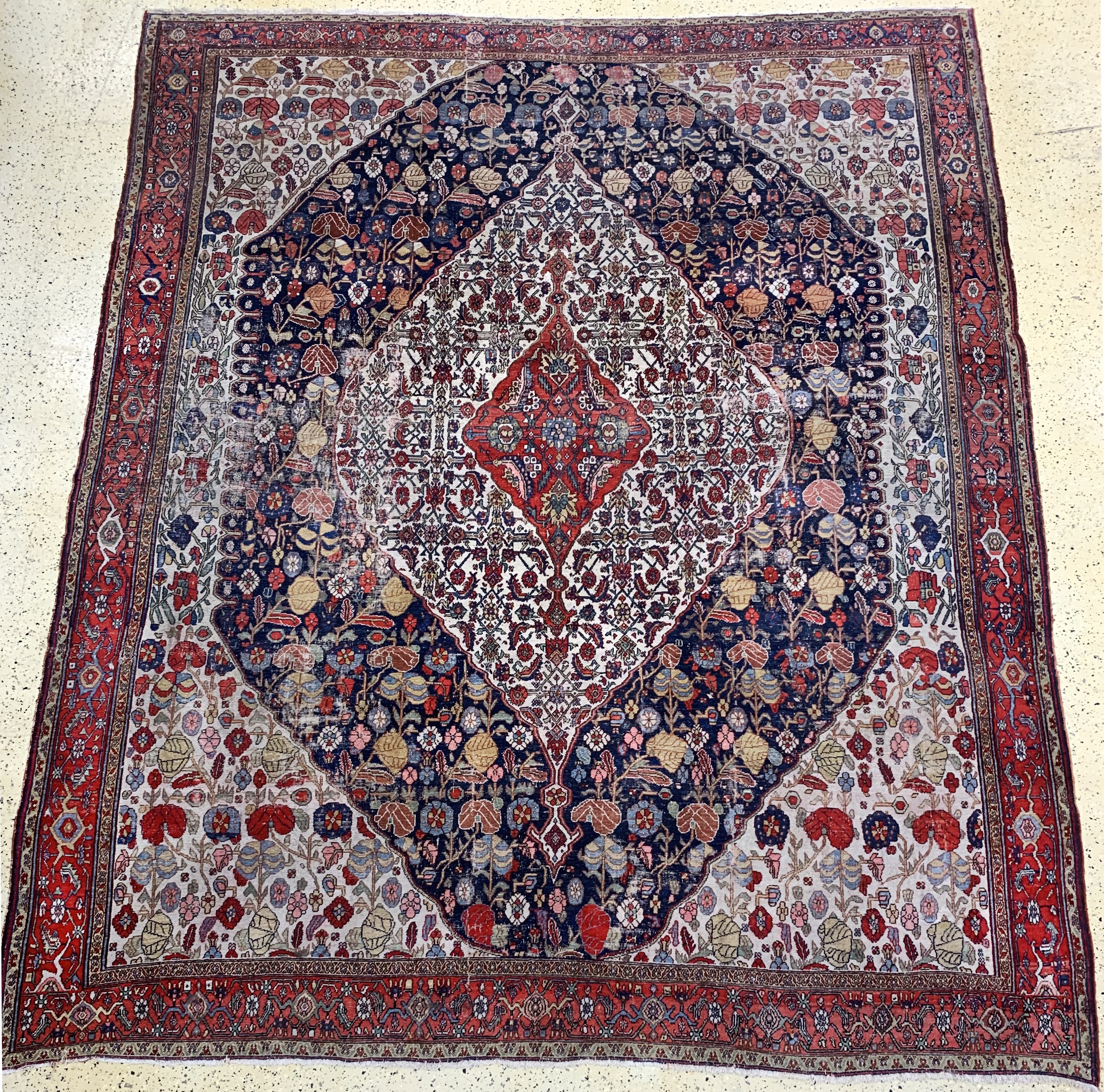 Antiker Senneh, Persien, 19.Jhd, Wolle auf Baumwolle, ca. 380 x 313 cm, EHZ: 3