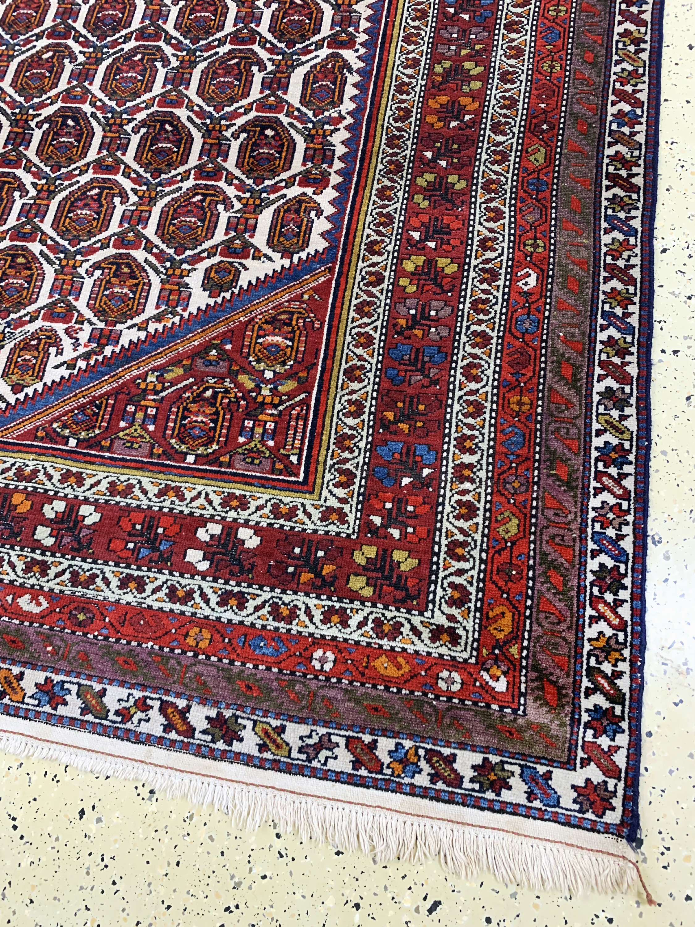 Detail a: Malayer"Kelley", Persien, Anfang 20.Jhd, Wolle auf Baumwolle, ca. 390 x 185 cm, EHZ: 2-3