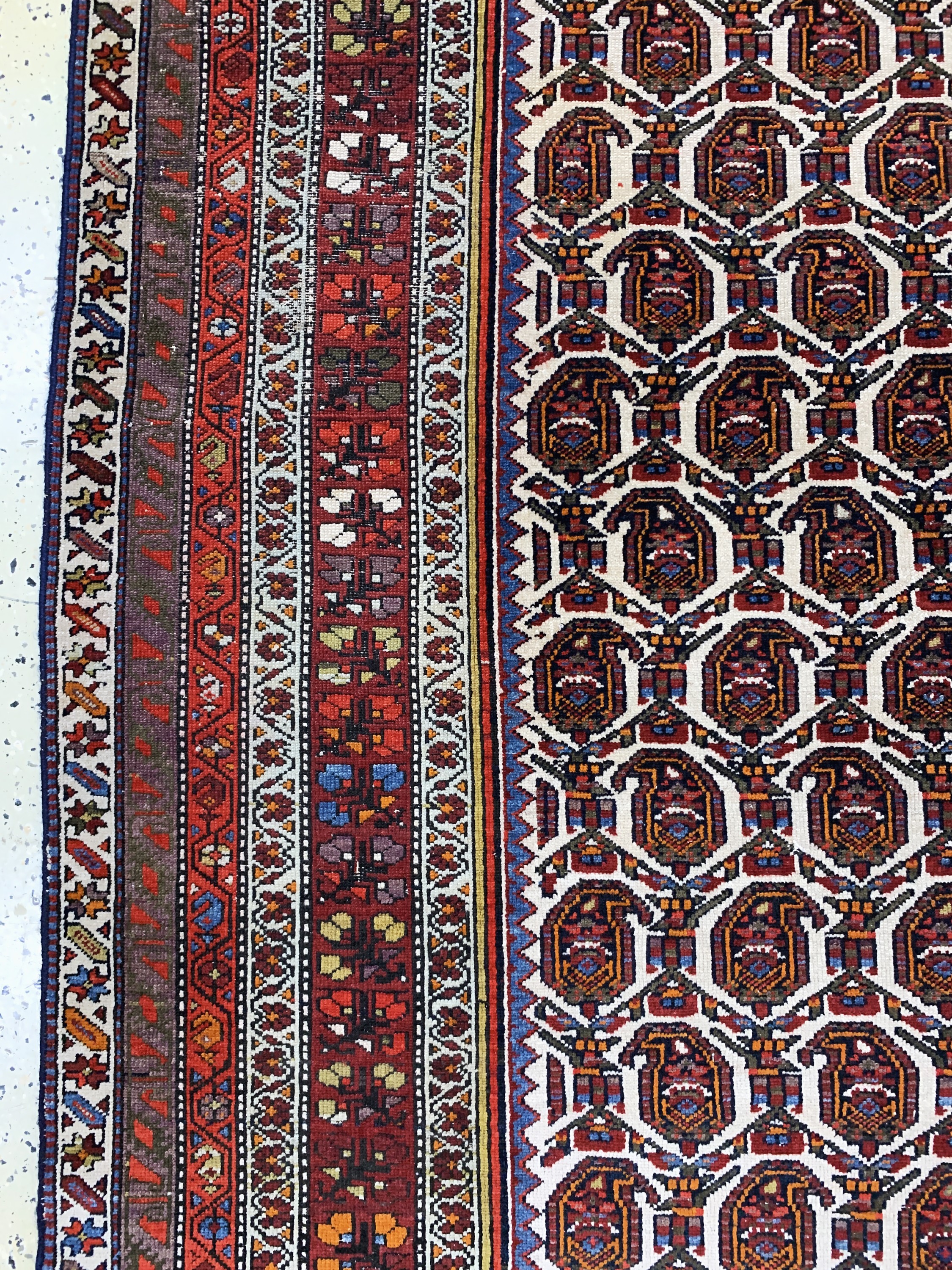 Detail d: Malayer"Kelley", Persien, Anfang 20.Jhd, Wolle auf Baumwolle, ca. 390 x 185 cm, EHZ: 2-3