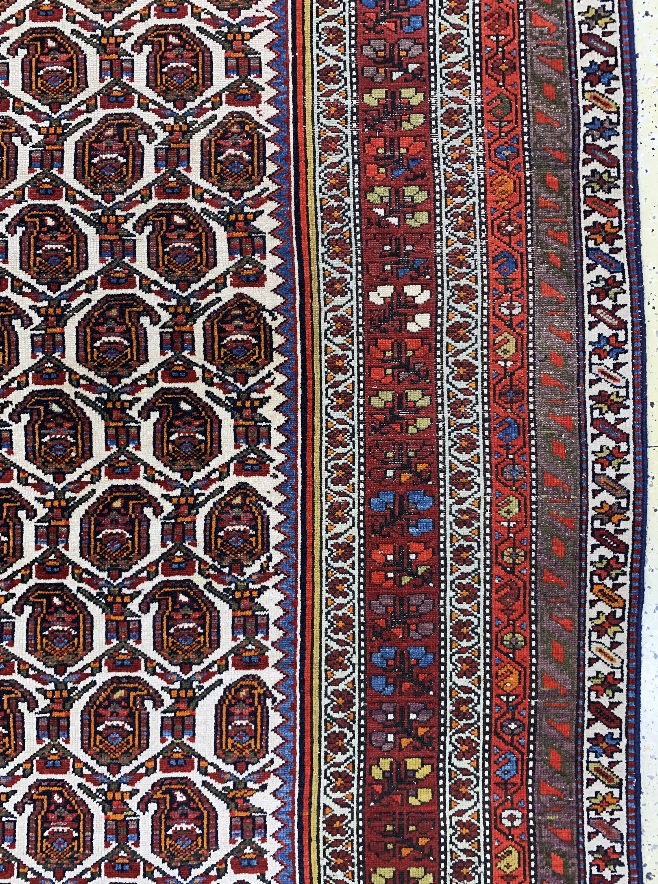 Detail e: Malayer"Kelley", Persien, Anfang 20.Jhd, Wolle auf Baumwolle, ca. 390 x 185 cm, EHZ: 2-3