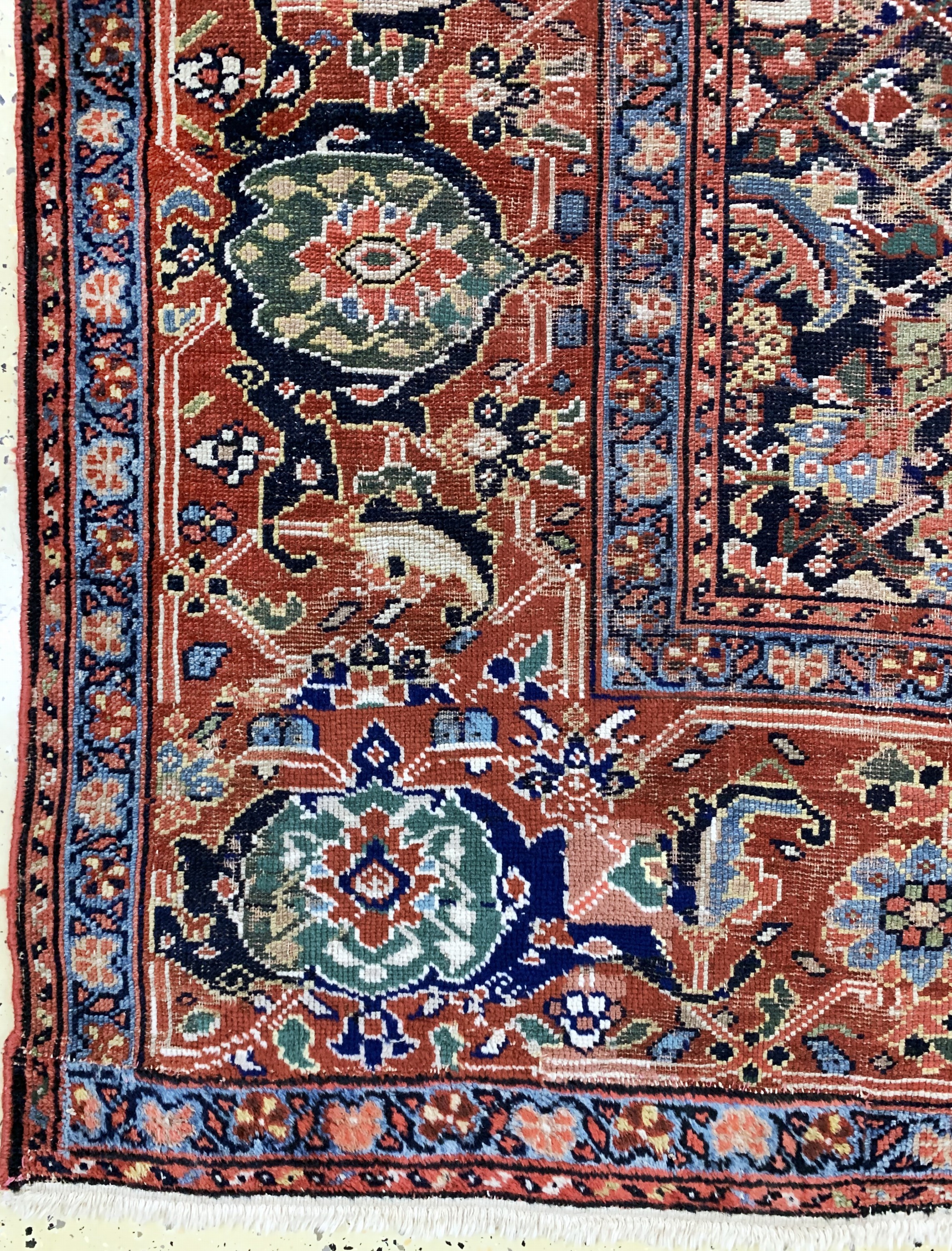 Detail b: Khorasan antik, Persien, 19.Jhd, Wolle auf Wolle, ca. 340 x 200 cm, EHZ: 3, (in der Längegekürzt)