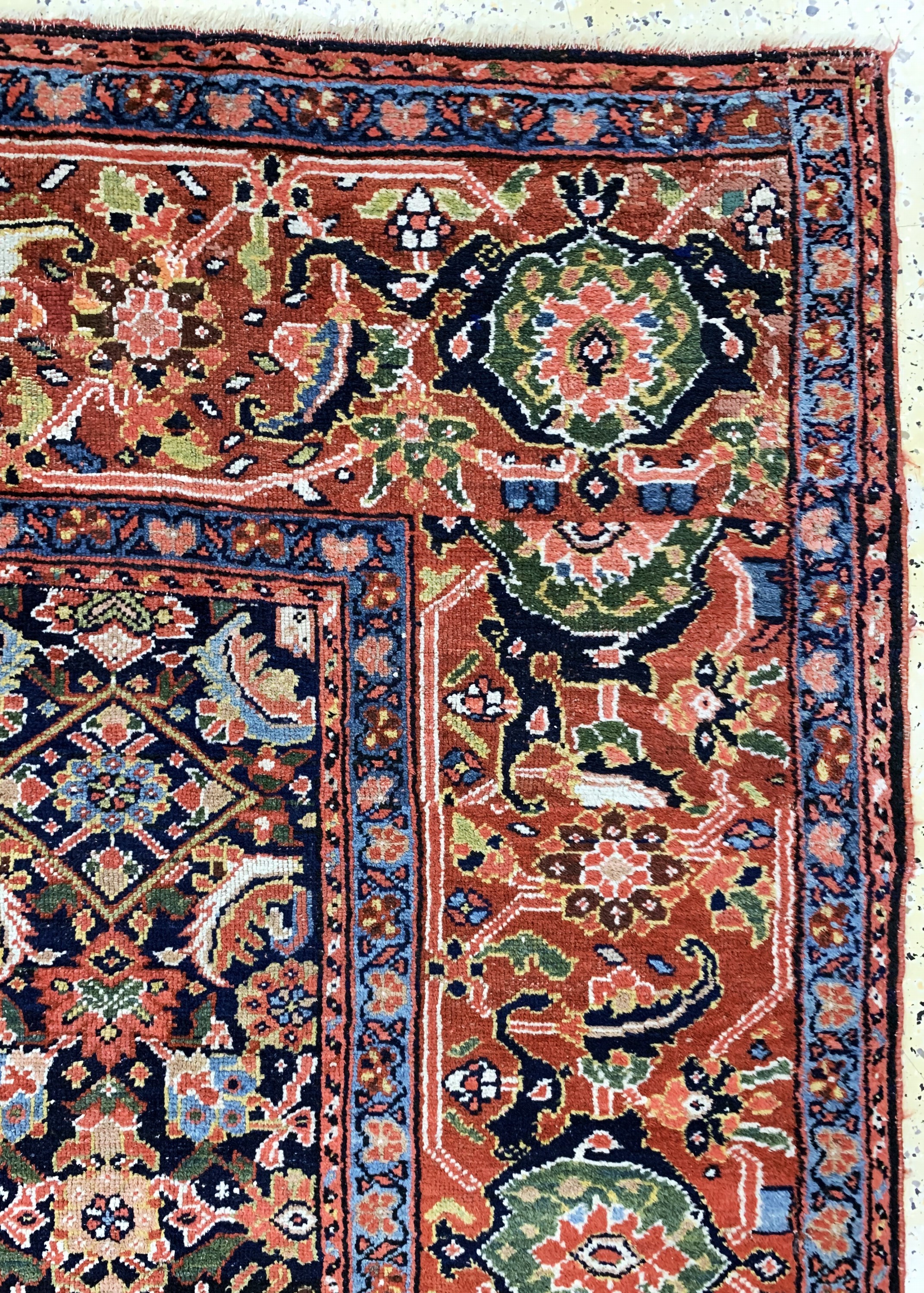 Detail e: Khorasan antik, Persien, 19.Jhd, Wolle auf Wolle, ca. 340 x 200 cm, EHZ: 3, (in der Längegekürzt)