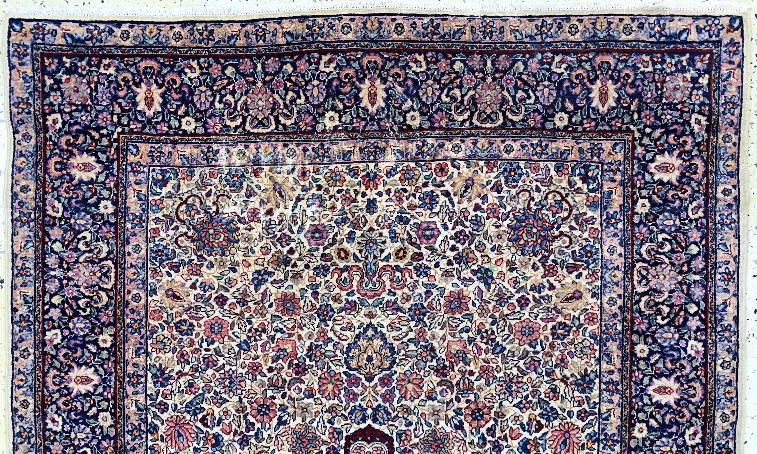 Detail a: Kerman Lawar fein, Persien, Mitte 20.Jhd, Korkwolle auf Baumwolle, ca. 220 x 139 cm, EHZ: 3