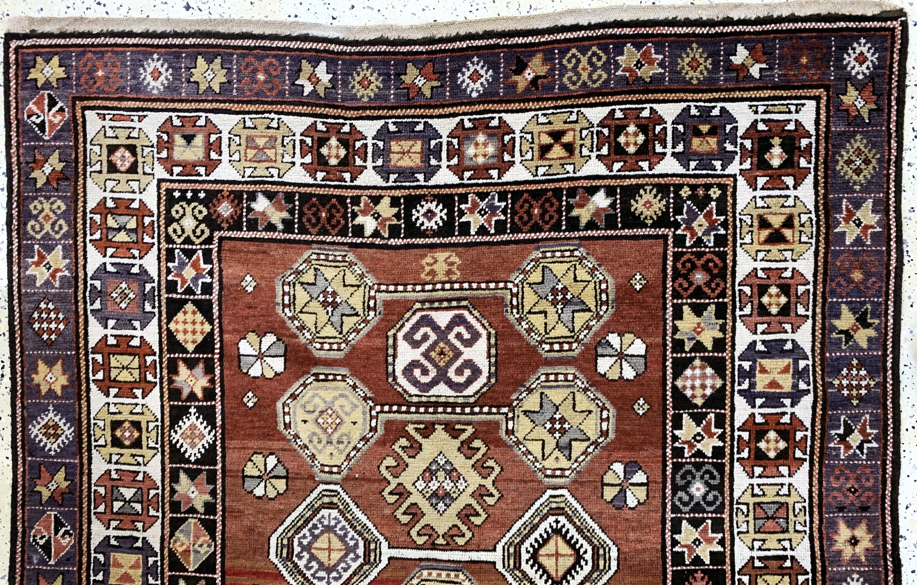 Detail a: Karabagh antik, Kaukasus, um 1900, Wolle auf Wolle, ca. 300 x 157 cm, EHZ: 2