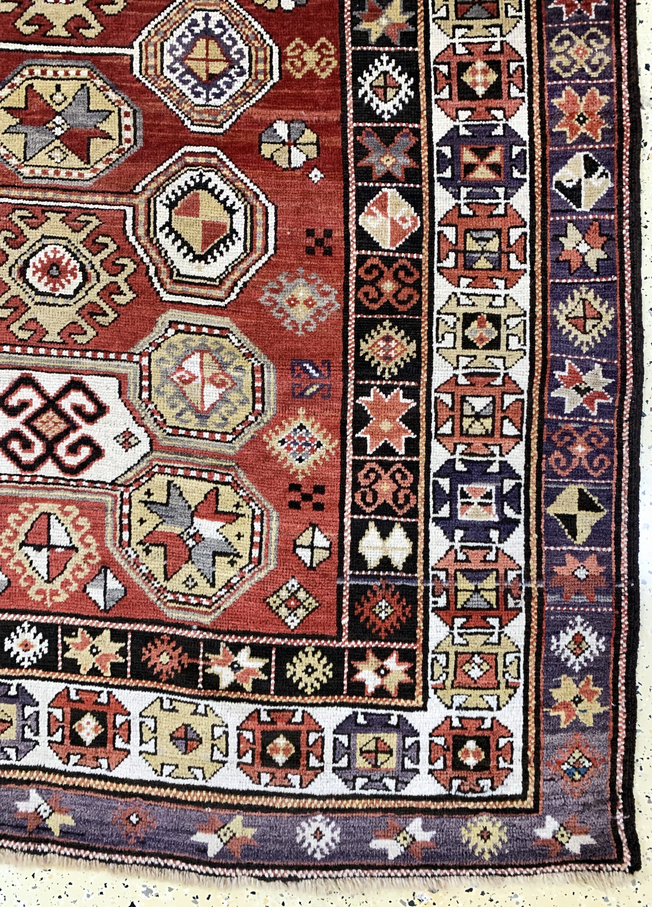 Detail b: Karabagh antik, Kaukasus, um 1900, Wolle auf Wolle, ca. 300 x 157 cm, EHZ: 2
