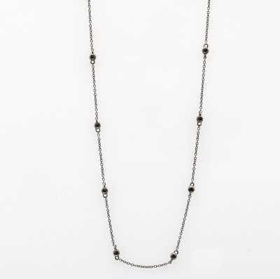 Image 26943829 - Gliederkette mit Diamanten, WG 750/000, geschwärzt, 15 schwarze Diamanten (beh.) in ...