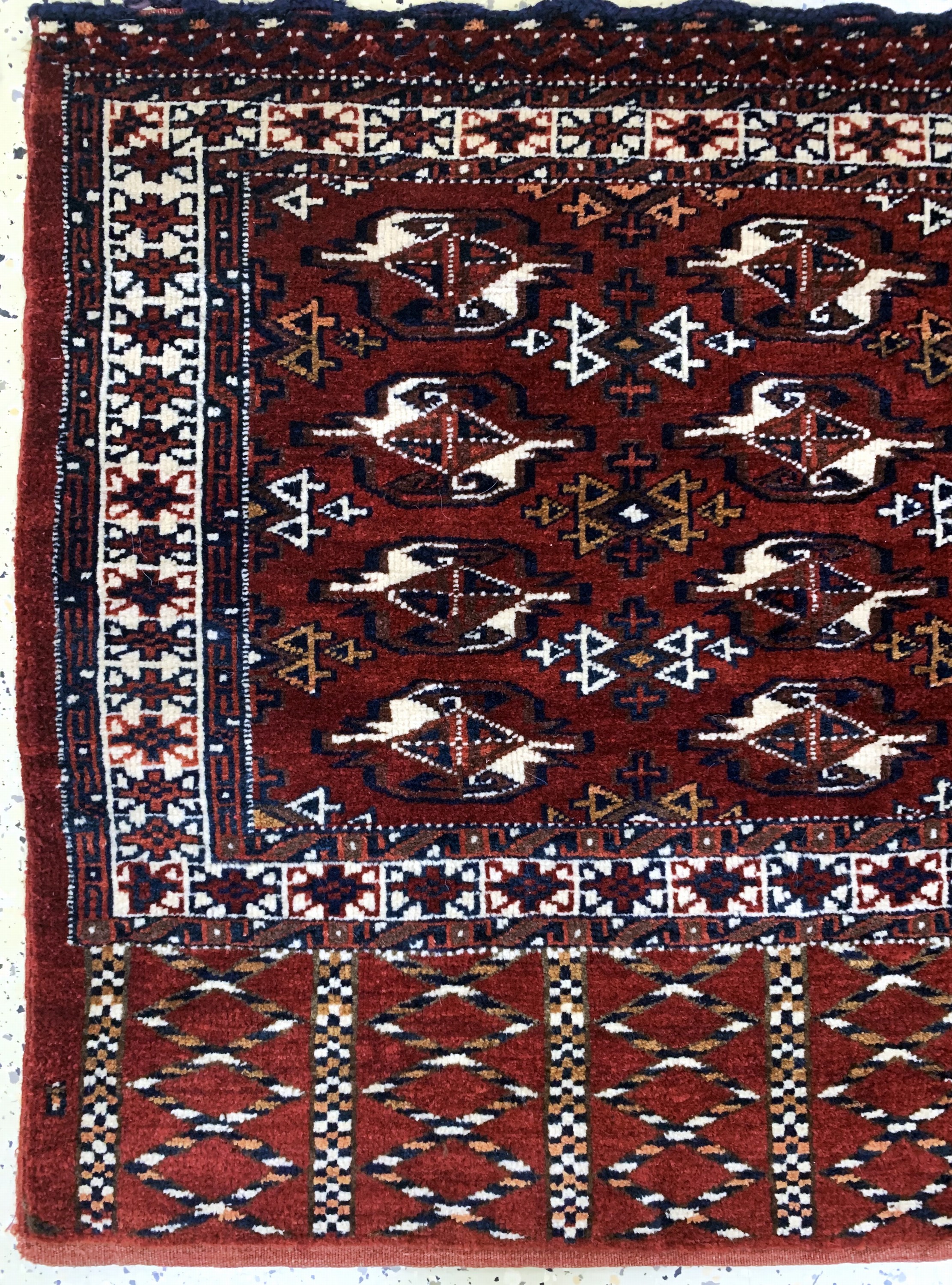 Detail c: Buchara Tschowal, Turkmenistan, Mitte 20.Jhd, Wolle auf Wolle, ca. 113 x 73 cm, EHZ:2
