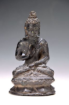 Image 26944536 - Sitzender Buddha, Burma, 19. Jh., Bronze, H. ca. 16 cm