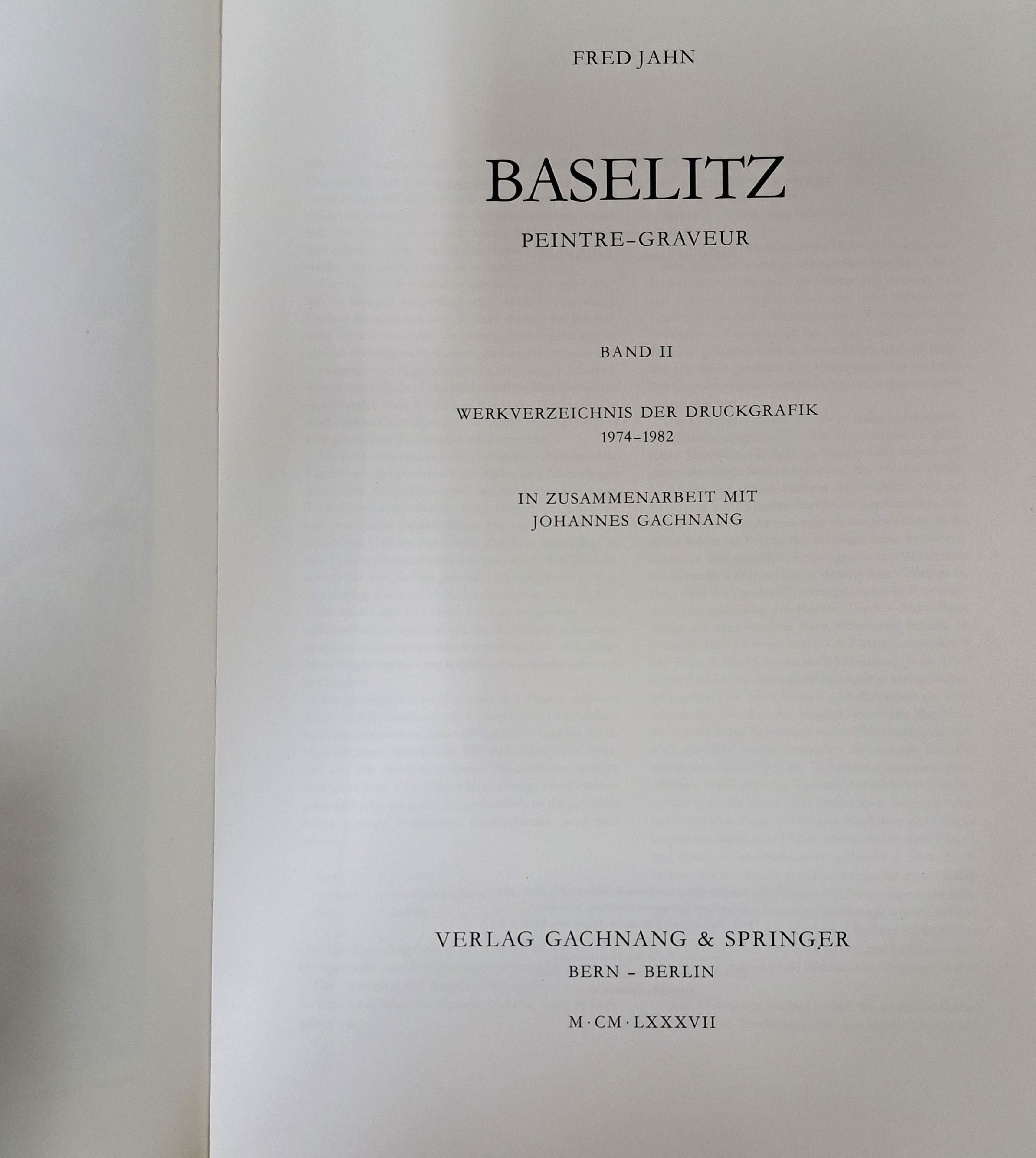 Detail n: Georg Baselitz, Werkverzeichnis der Druckgrafik, Fred Jahn: Baselitz peintre- gravuer, Verlag Gachnang und Springer Bern- Berlin 1987, Band I ...