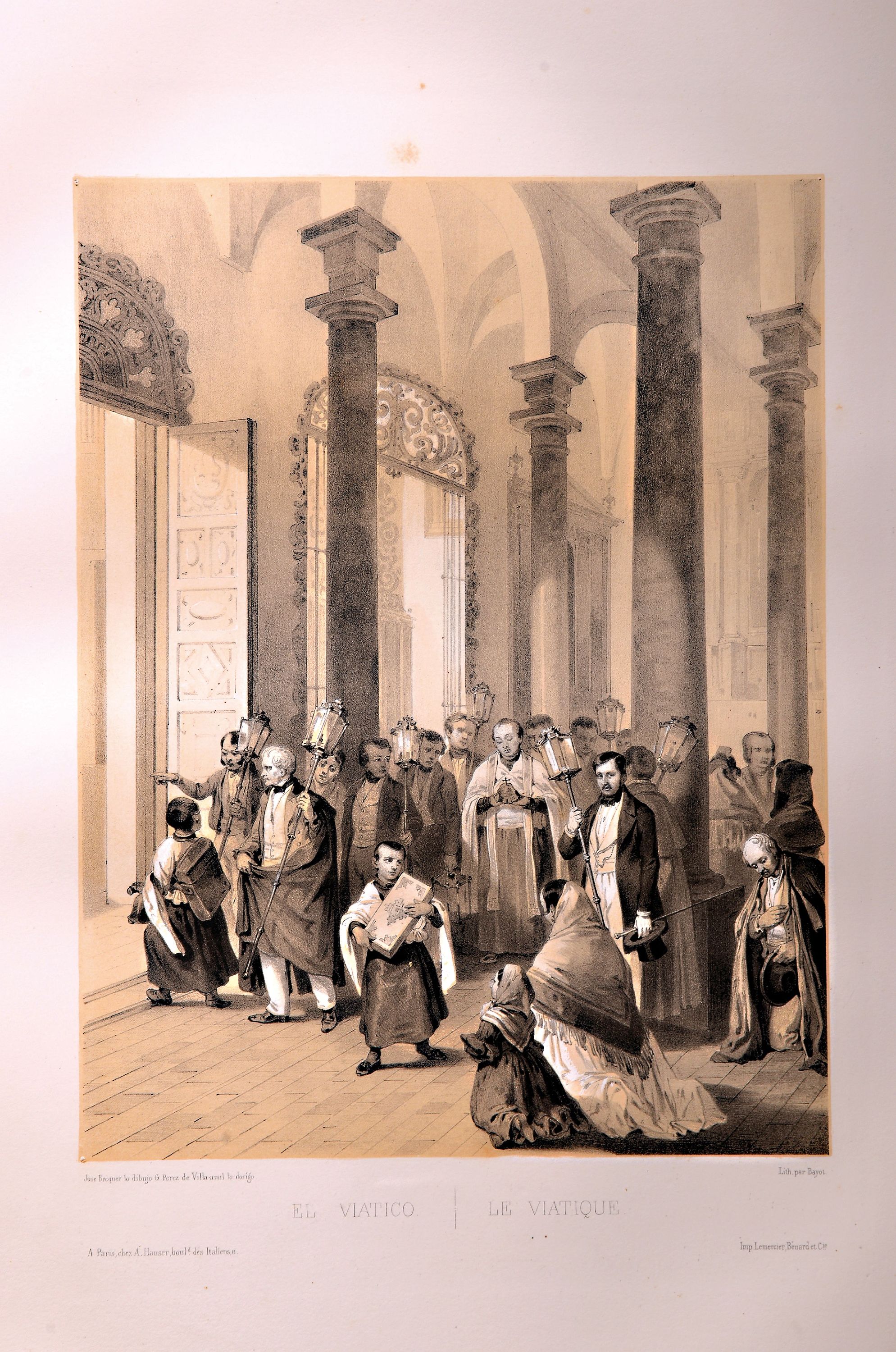Detail b: Genaro Perez de Villa-Amil: Espana Artistica y Monumental, Alberto Hauser 1842, 3 Bände, prachtvolle lithographische Ansichtenfolge von Städten, ...