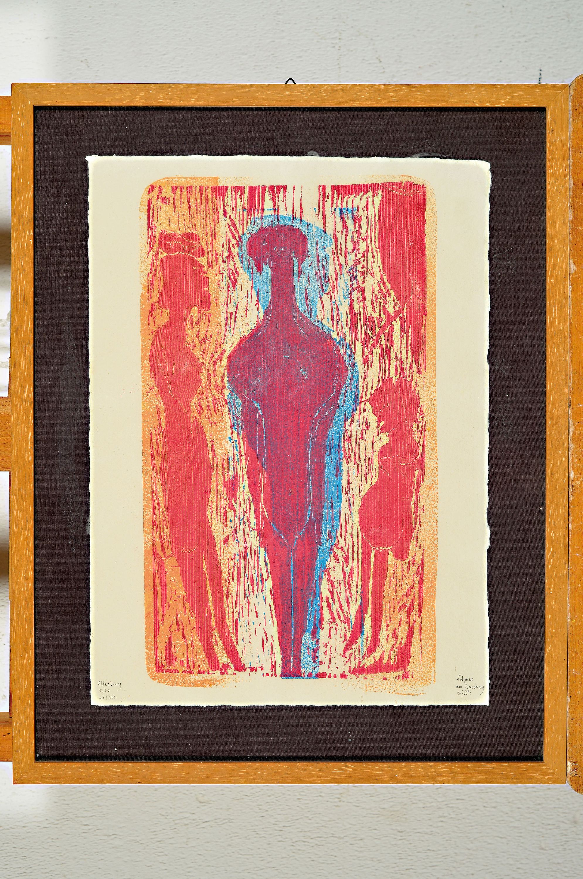 Detail k: Gerhard Altenbourg,1926-1989 Lobpreis: von Wunderung erfüllt, Litho, bez. dat. 1970, bezeichnet, Prägestempel, num. 27/100, 37.5 x 27.5 cm, unter ...