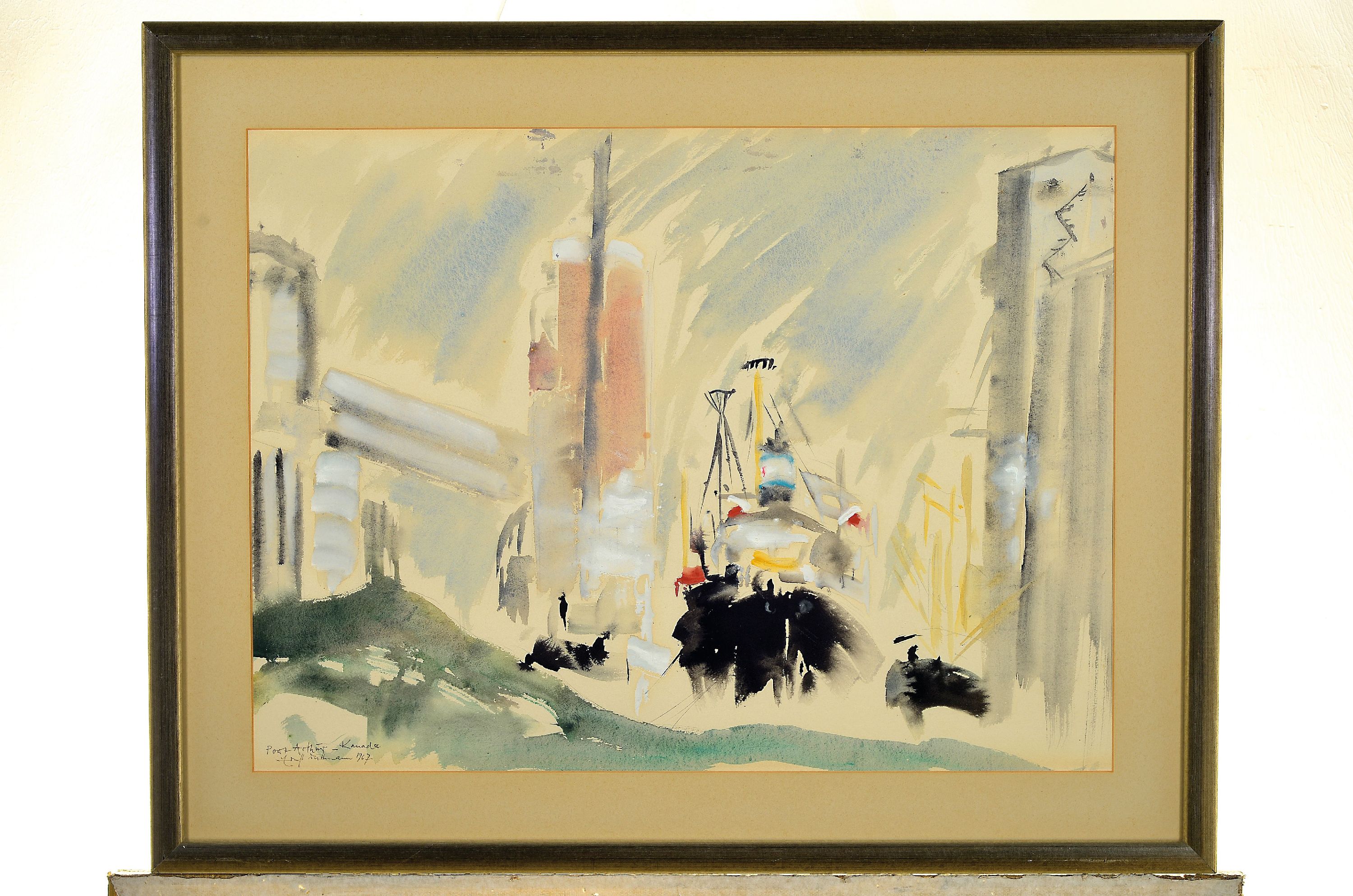 Detail k: Ernst Duttmann, 1904-1985 Hameln, 2 Aquarelle: "Port Arthur Kanada", links unten betitelt und sign., dat. 1967, ca. 44x59cm, PP, u.Gl., R. ...