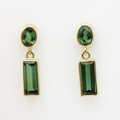 Image Paar Ohrstecker mit Turmalinen, GG 585/000, 4 Turmaline zus. ca. 5.8 ct ...
