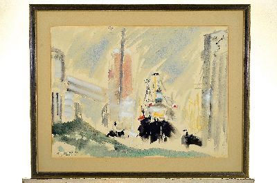 26944951k - Ernst Duttmann, 1904-1985 Hameln, 2 Aquarelle: "Port Arthur Kanada", links ...