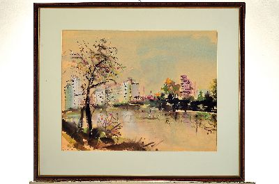 26944951l - Ernst Duttmann, 1904-1985 Hameln, 2 Aquarelle: "Port Arthur Kanada", links ...