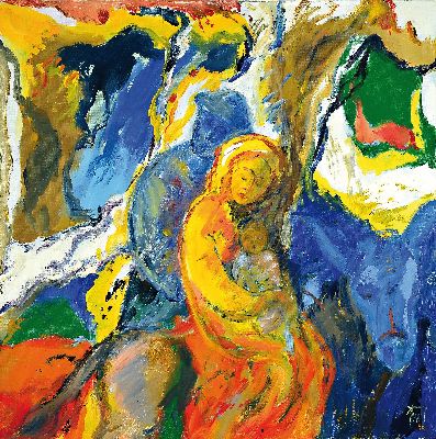 Image 26944958 - Georg Günther Zeuner, 1923 Dresden-2011 Speyer, Auf der Flucht, Acryl auf Lwd, ...